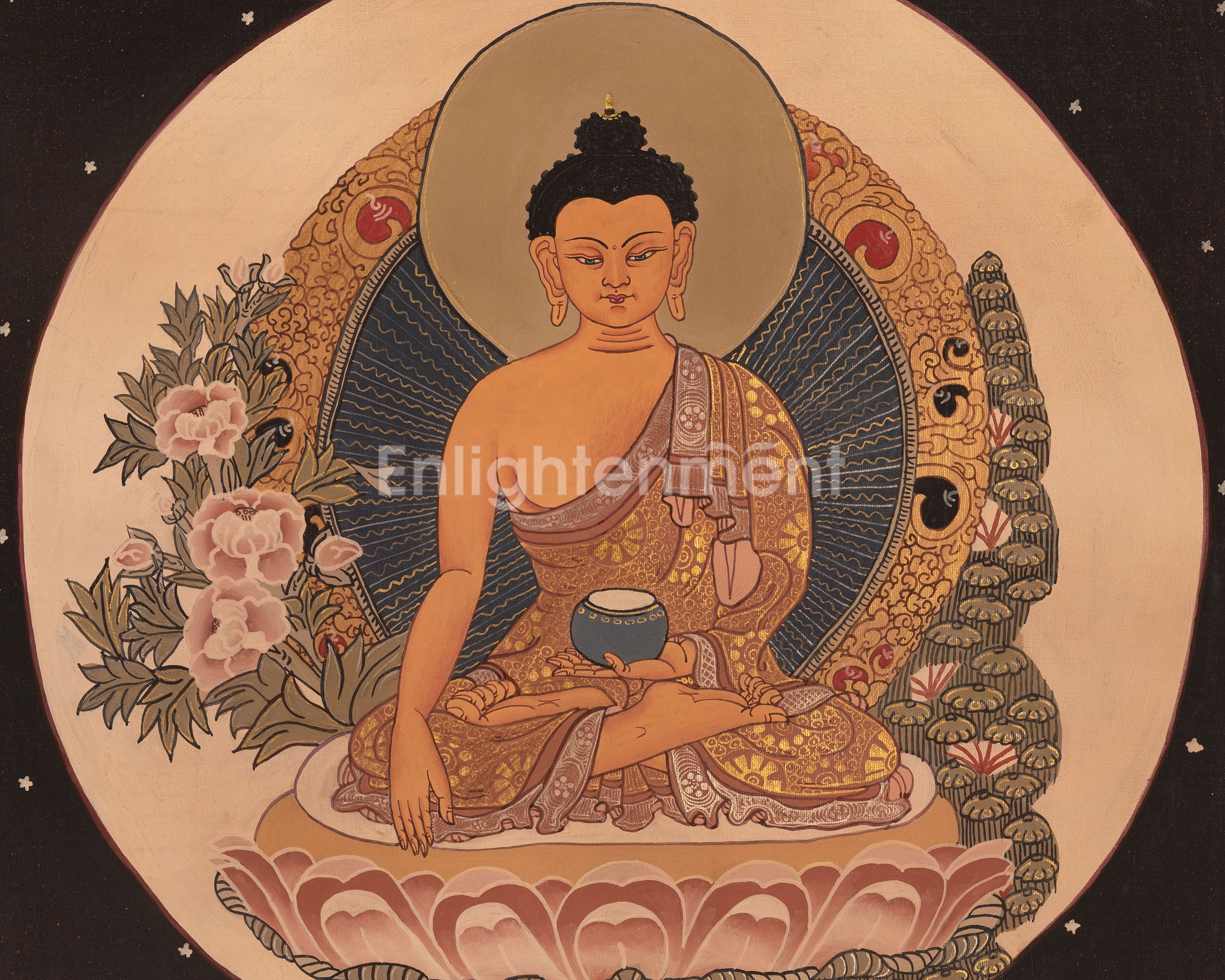 Shakyamuni Buddha Thangka | Religious Artwork | Wall Decors