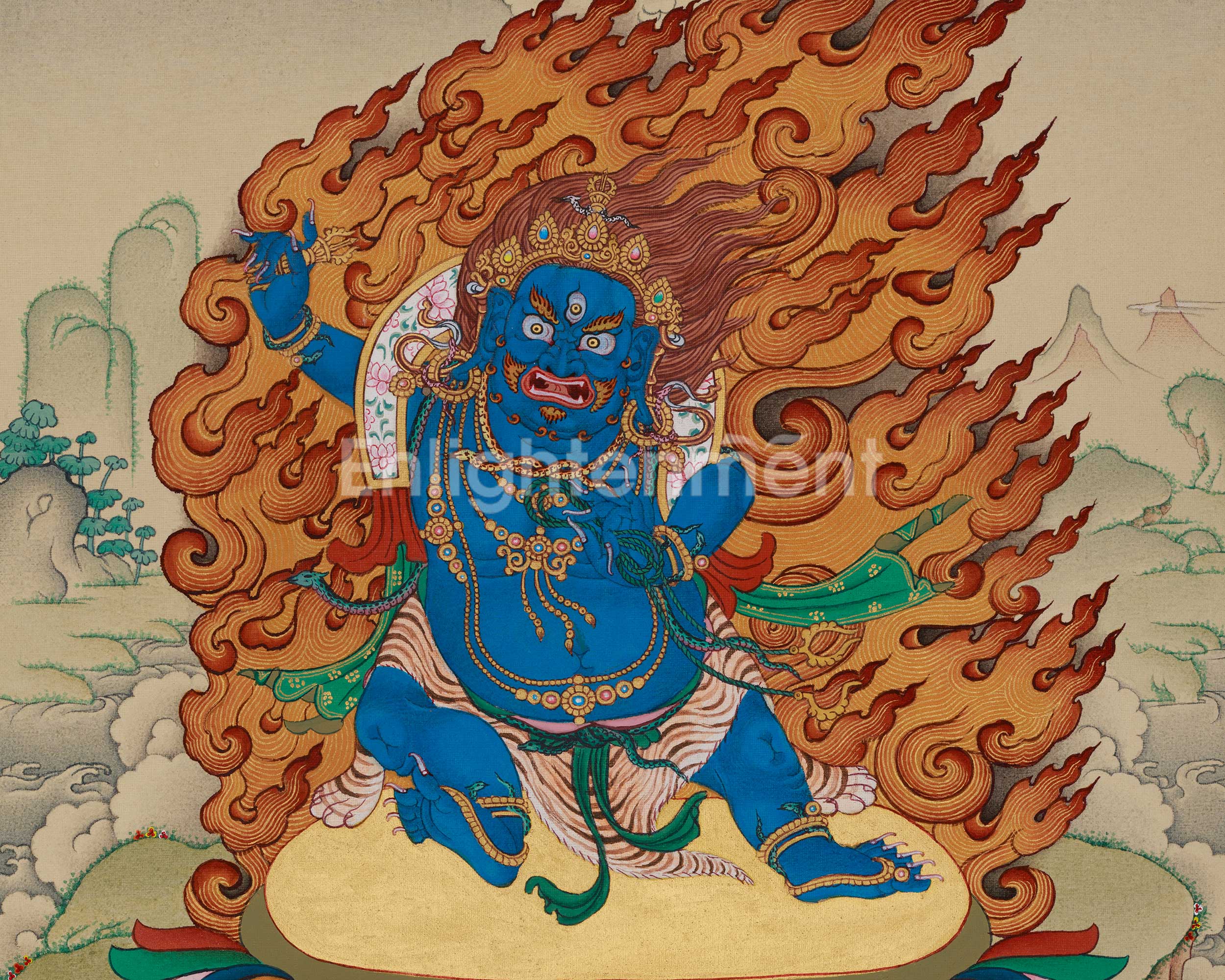 Tibetan Vajrapani Art | Holder of the Thunderbolt | Protector of The Buddha