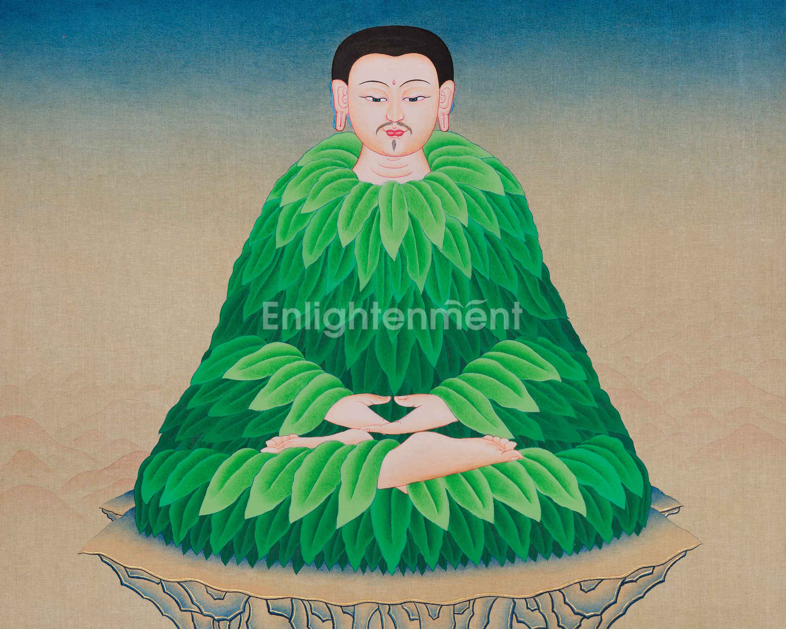 Hand-Painted Mahasiddha Udilipa Thangka | The Legendary Flying Siddha