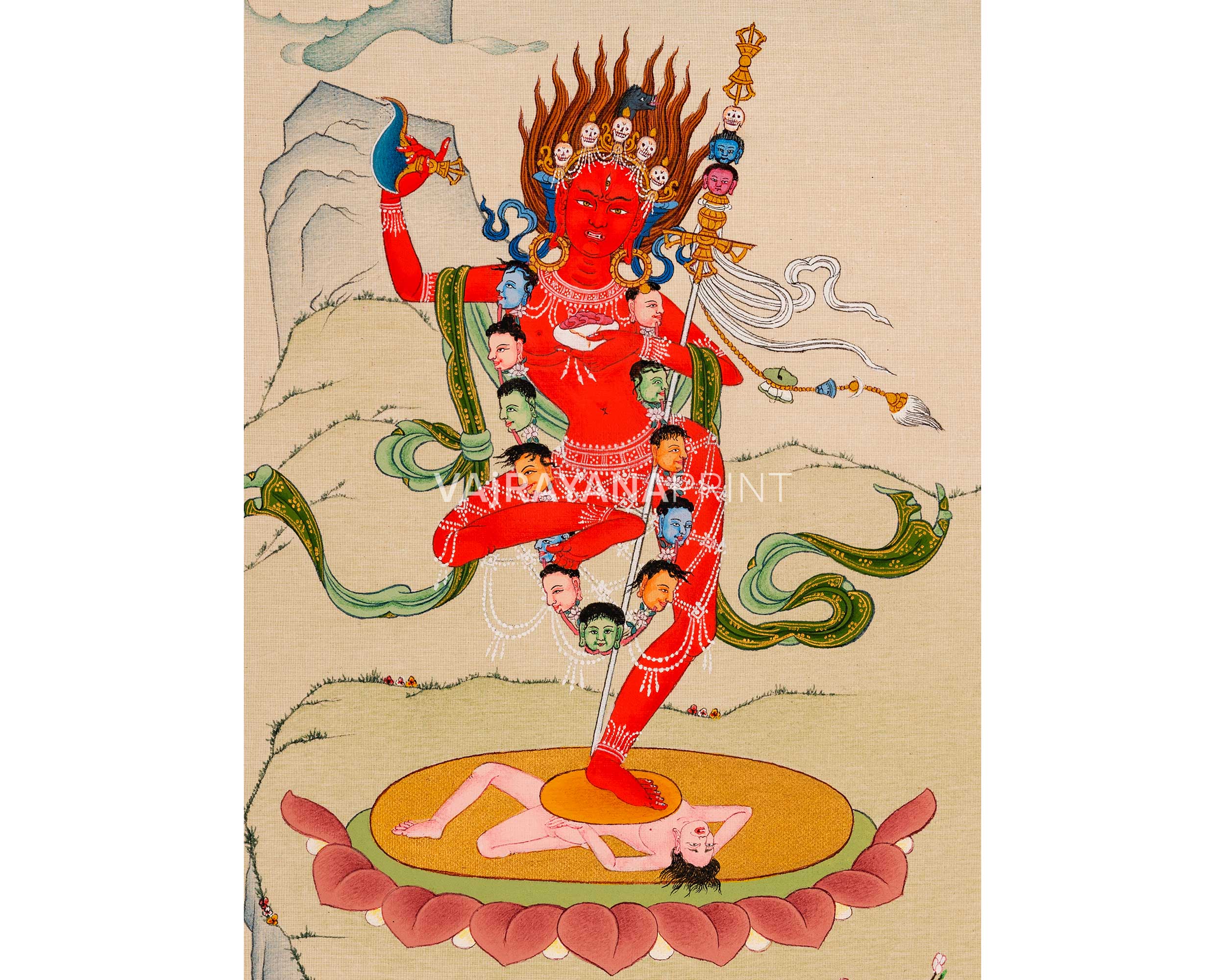Divine Dakini Set Thangka Prints | Vajrayogini & Vajravarahi | Sacred Female Buddha Art
