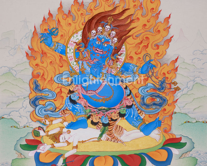 Sakya Vajrapani, Bhutadamara Thangka | Protector of Buddhist Teachings