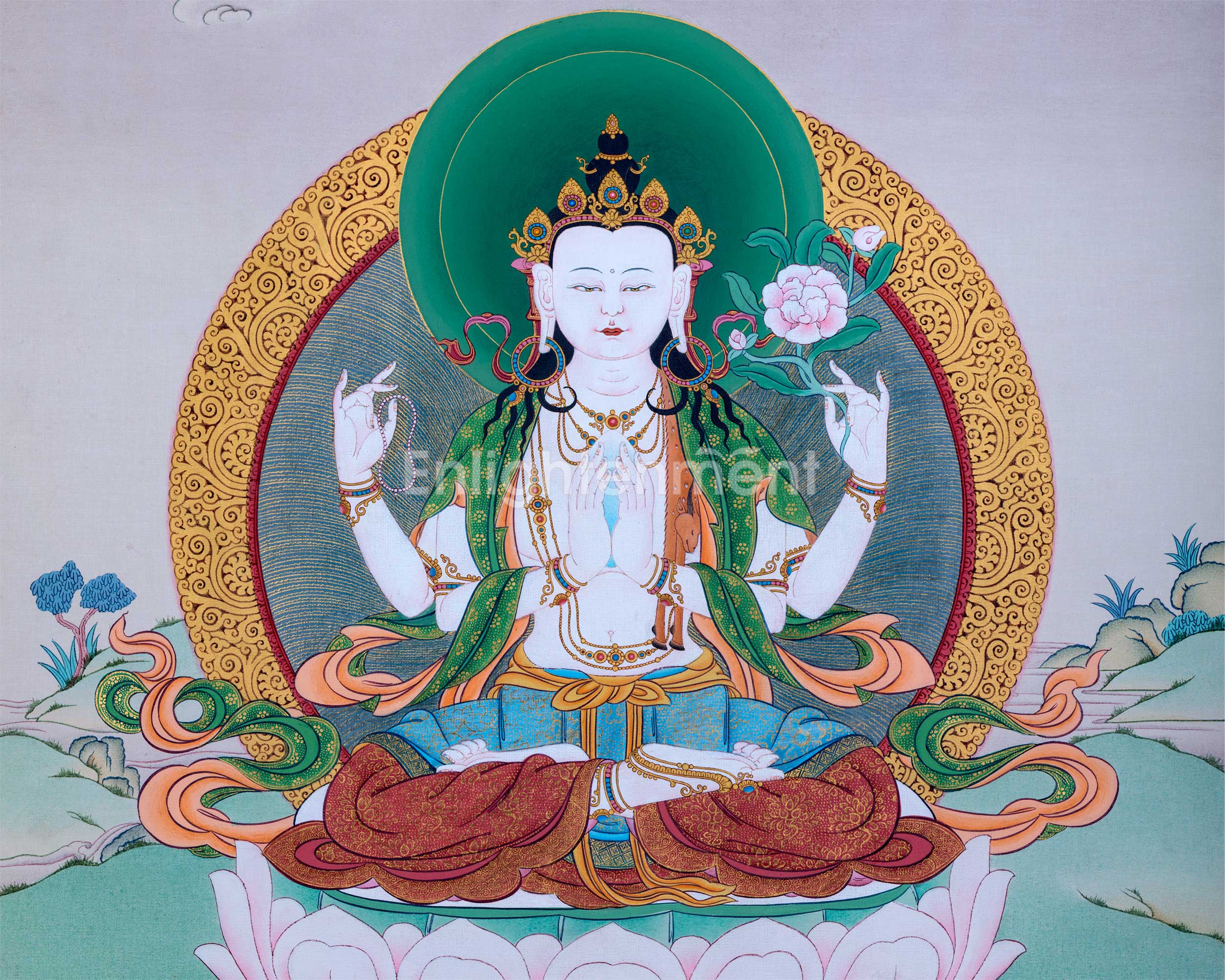 Unique Thangka of Chenresig
