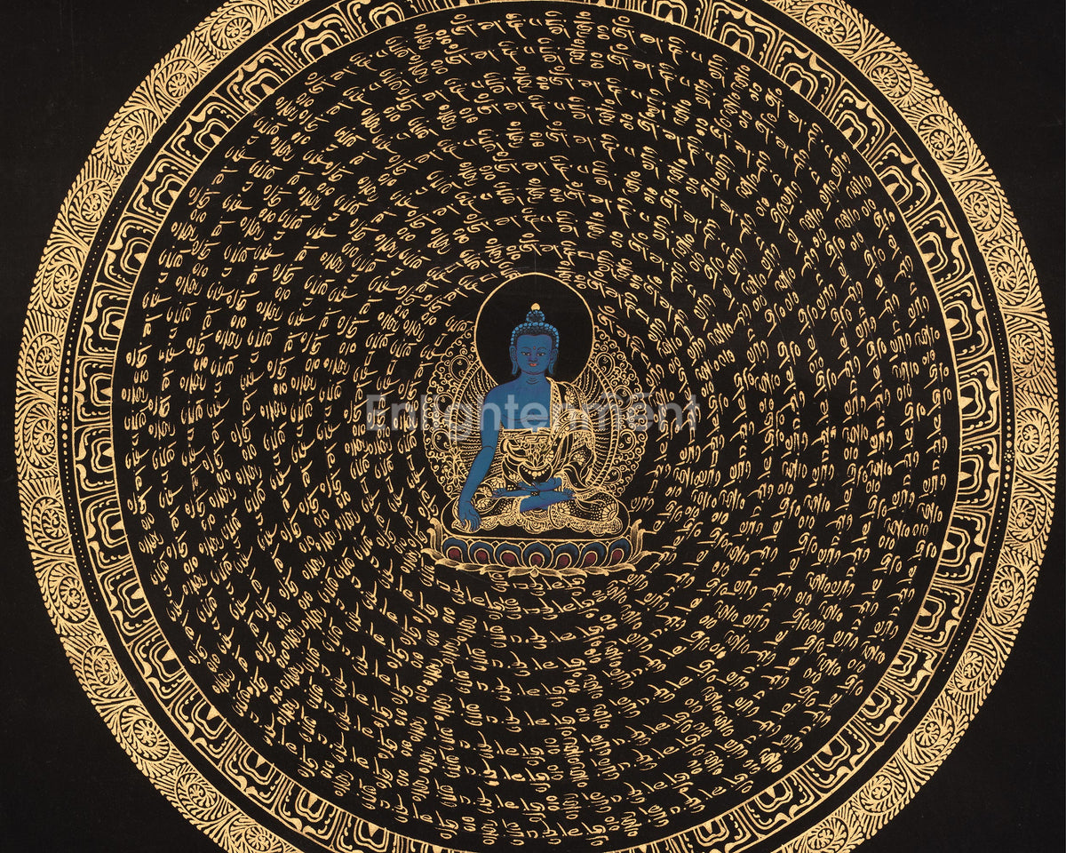 Medicine Buddha Mandala Art | Sacred Tibetan Thangka of Healing and Wisdom