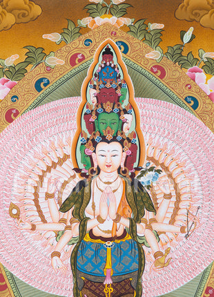 1000 Hands Bodhisattva Thangka | Divine Artwork of Infinite Compassion