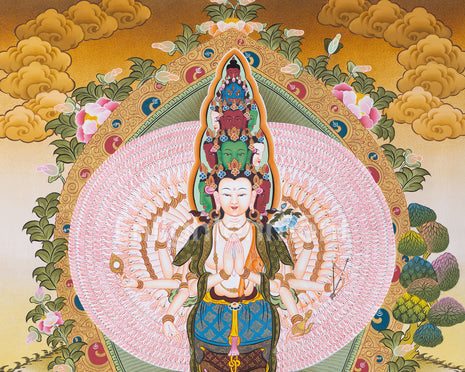 1000 Hands Bodhisattva Thangka | Divine Artwork of Infinite Compassion