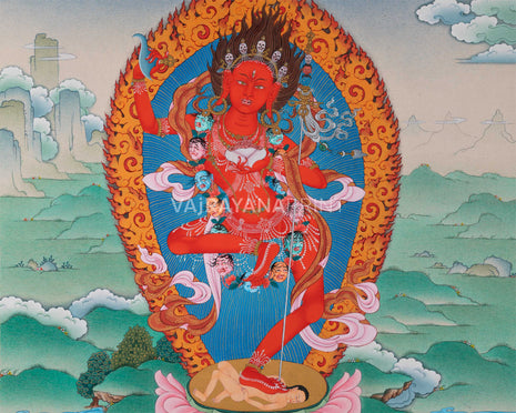 Dorje Phagmo Thangka Artwork | Thangka Print Of Wrathful Compassion | Traditional Vajravarahi Digital Print