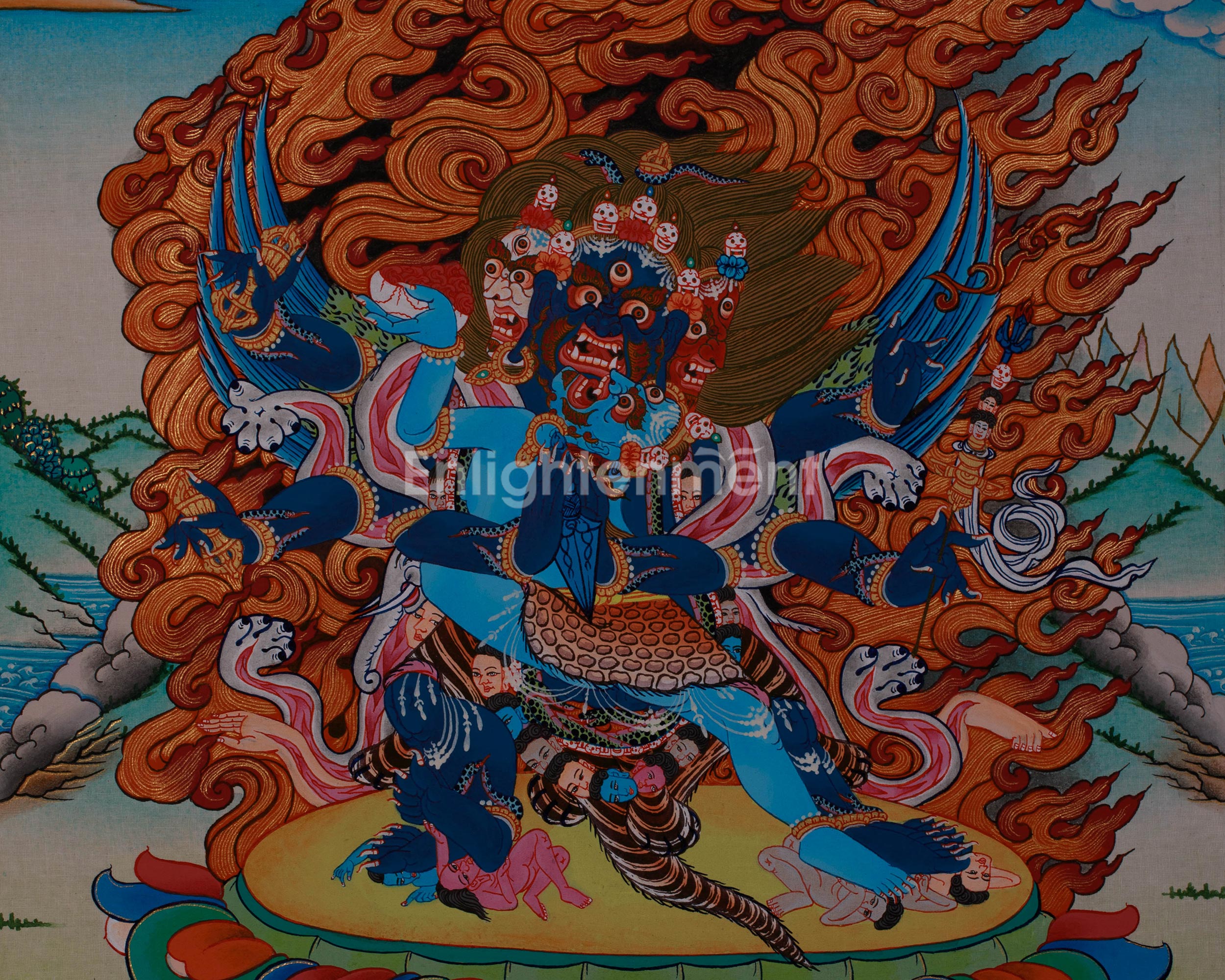 Vajrakilaya Yab Yum Thangka | Tantric Union of Power & Compassion