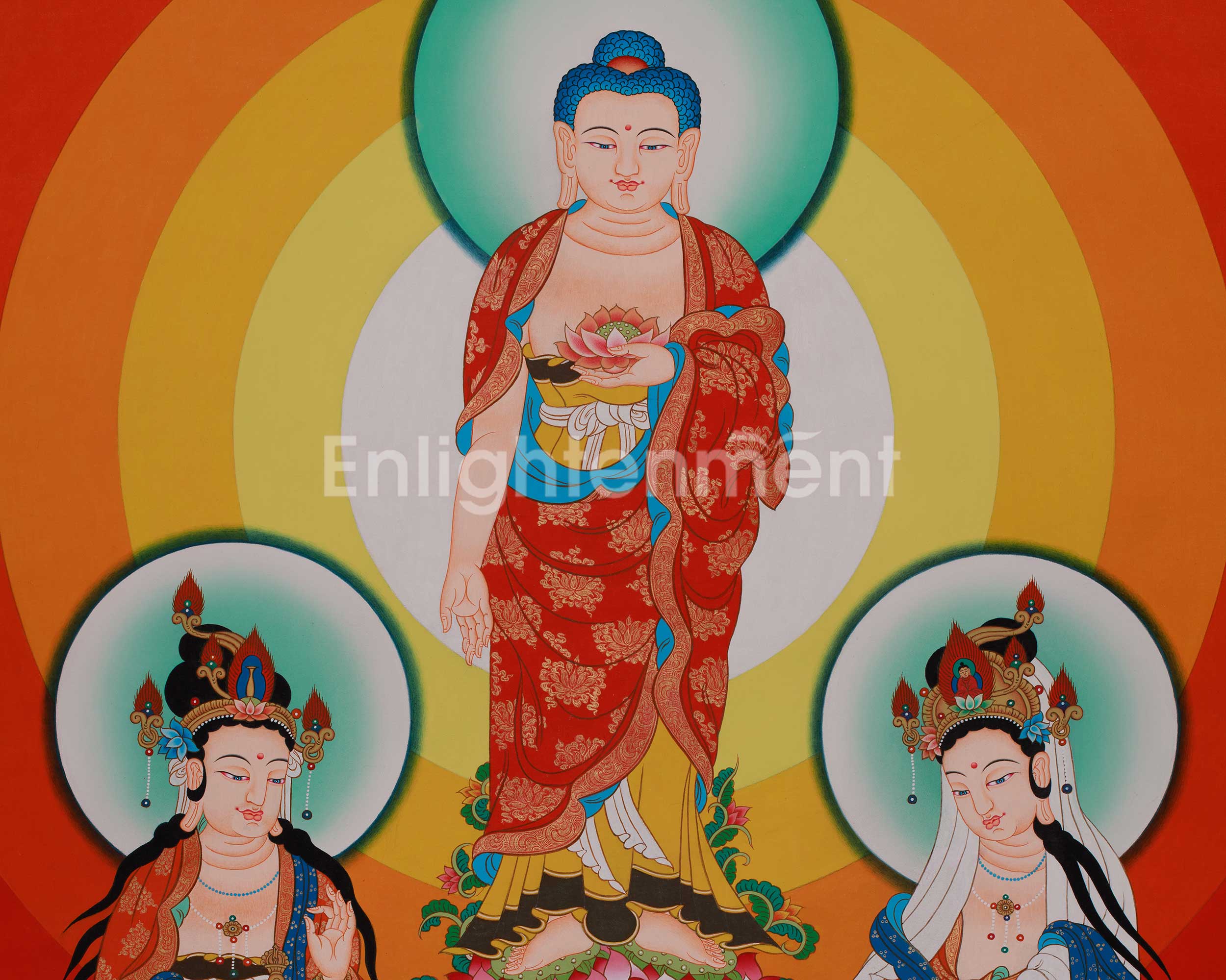 Divine Standing Buddha Thangka | Embodying Peace and Spiritual Wisdom