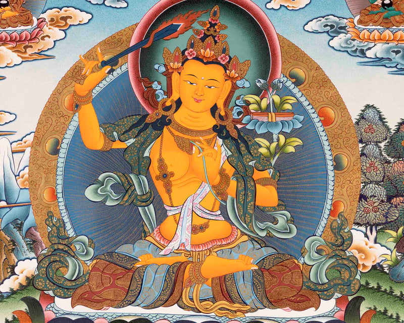 Manjushree Thangka Art | Handpainted Religious Buddhist Art