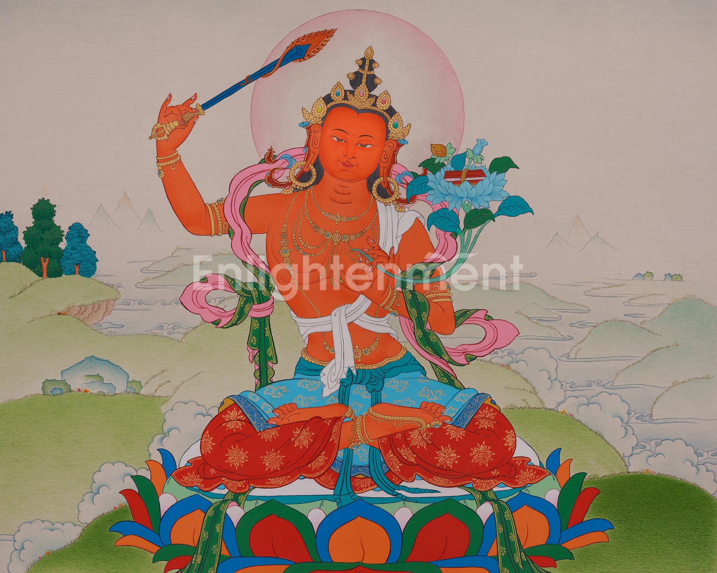 Manjushri Bodhisattva Artwork | Transcendent Wisdom in Mahayana Buddhism