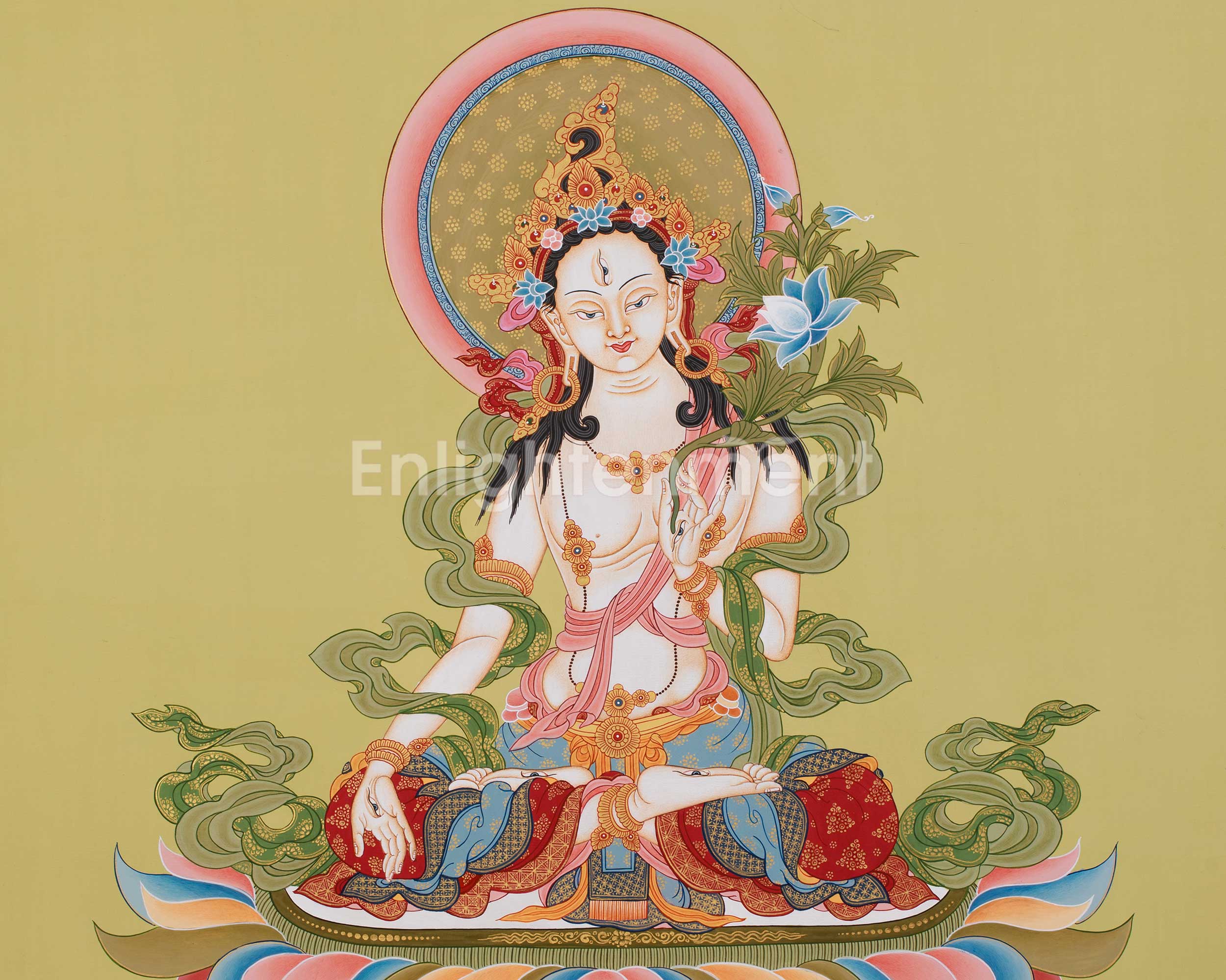 The Healing Deity White Tara | Goddess of Protection | Minimal Artwok