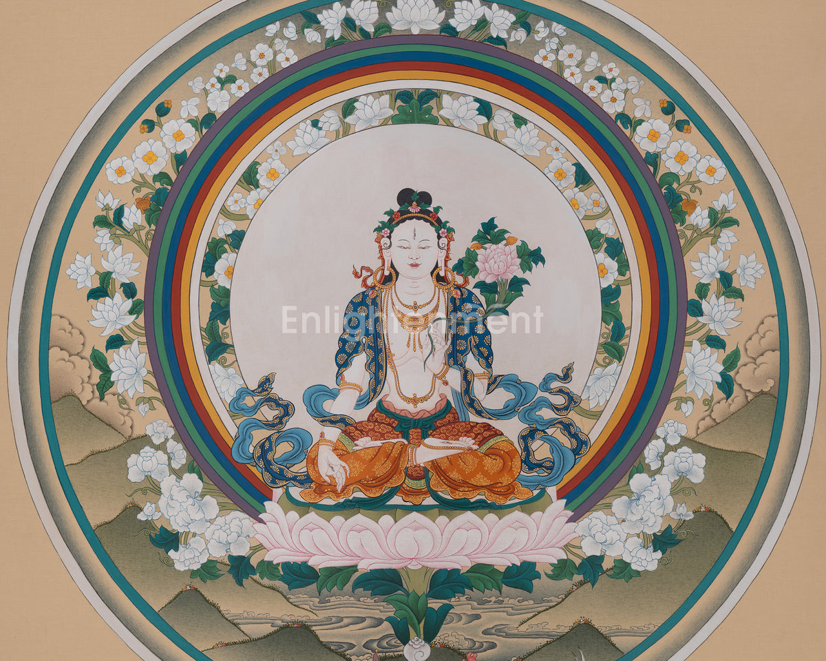 White Tara Goddess Thangka | Revered Female Buddha in Tibetan Buddhism