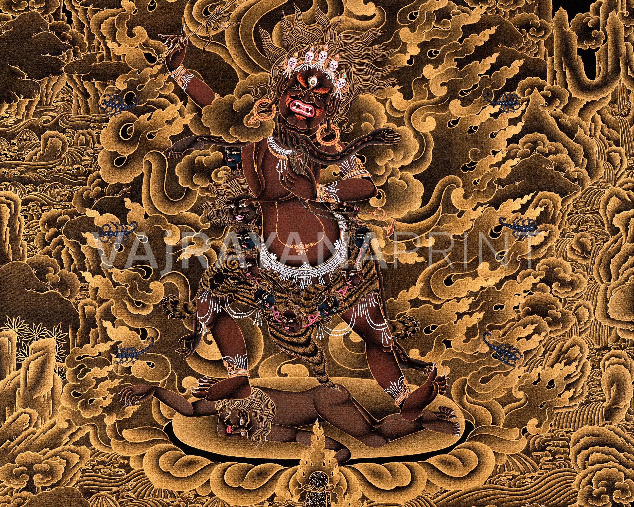 Wrathful Ekajati Canvas Print | High-Quality Giclee Thangka Print