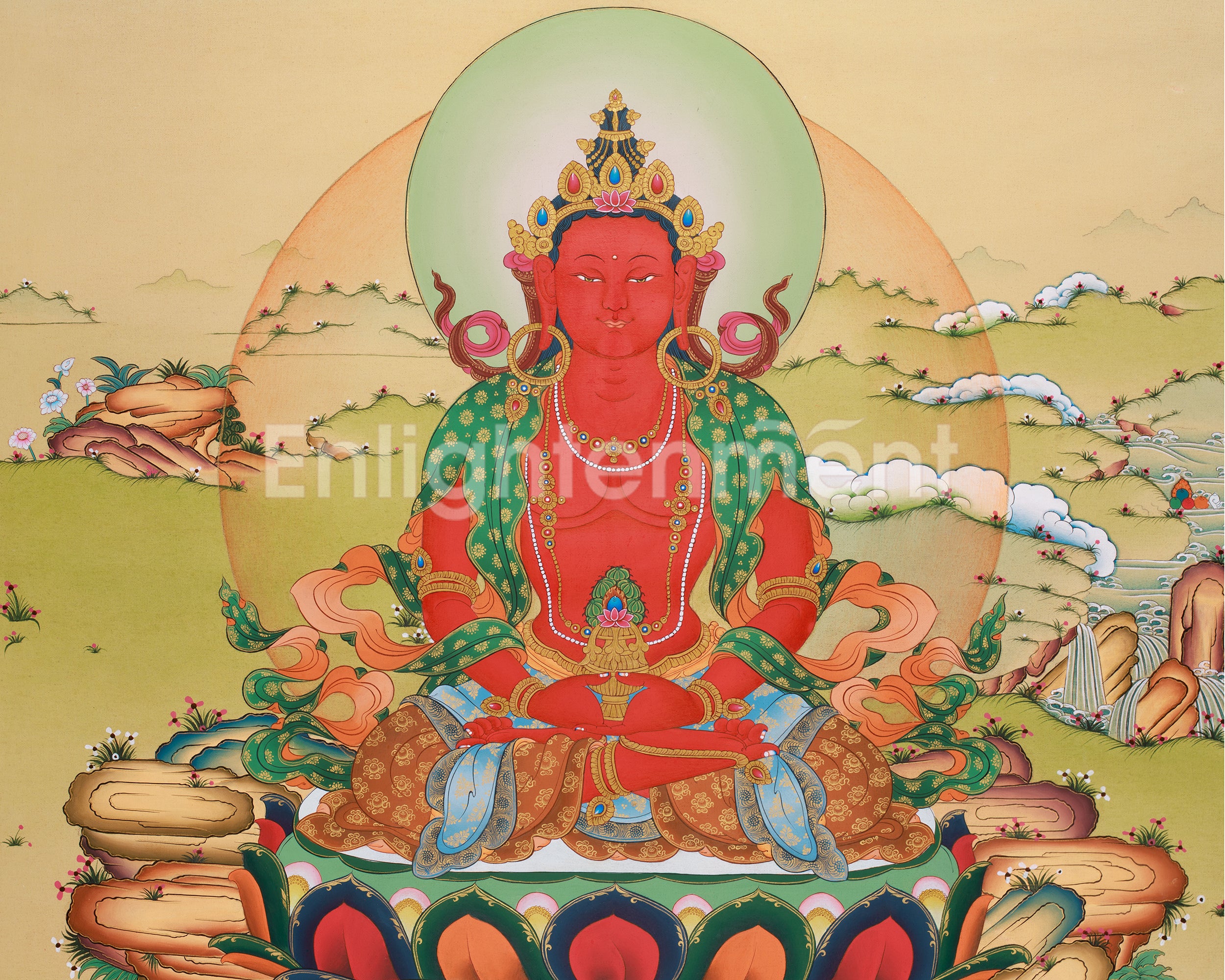 Amitayus Buddha Sacred Art | Buddha of Infinite Life, Longevity, and Merit
