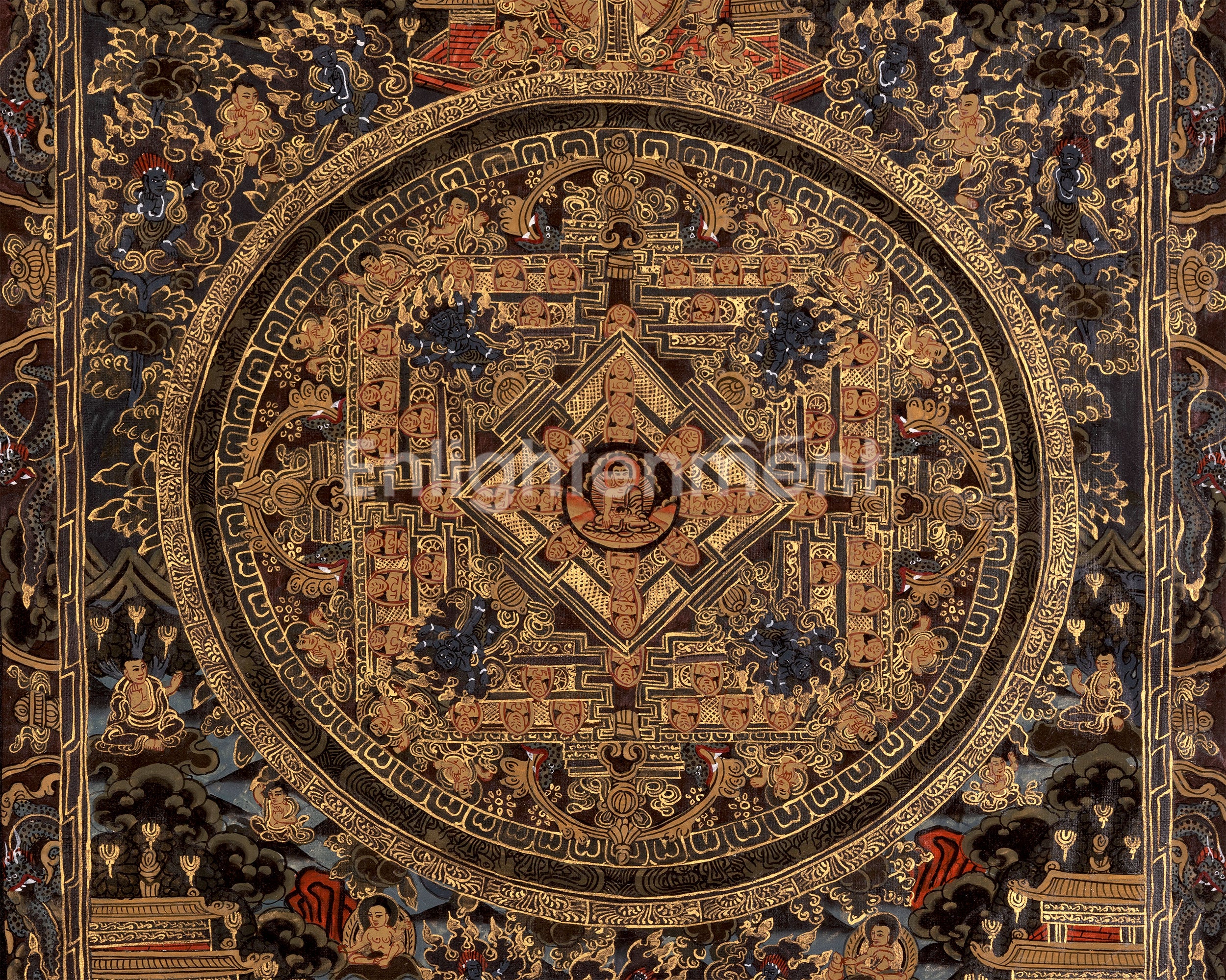 Shakyamuni Buddha Mandala Thangka | Wall Decoration Painting
