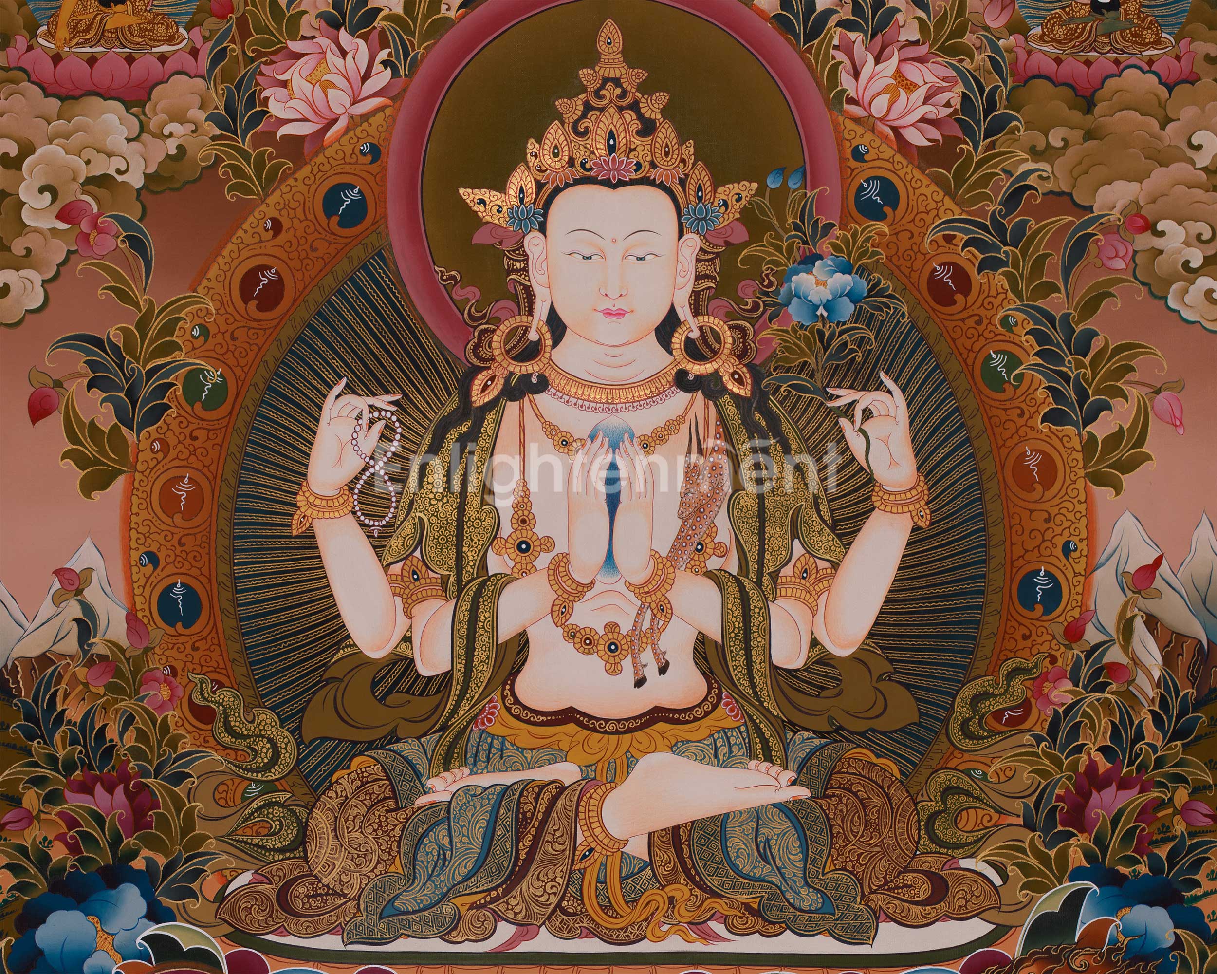 Three Great Bodhisattvas of Compassion and Enlightened Wisdom and Power