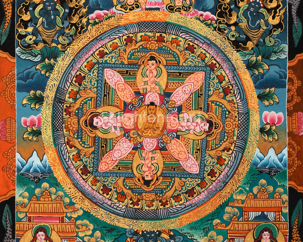 Tibetan Buddha Mandala  | Spiritual Mandala Wall Art