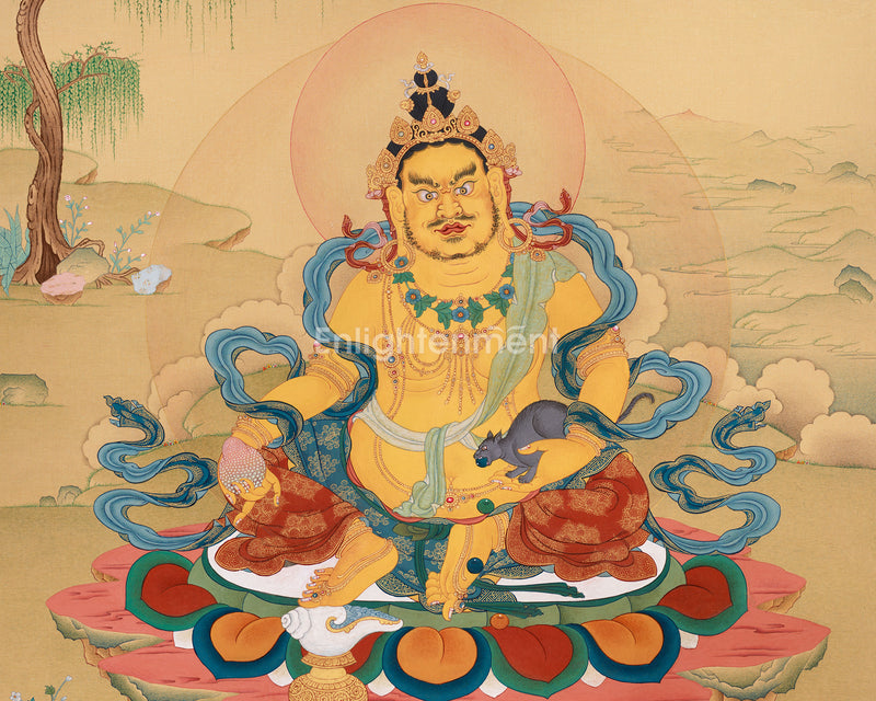 Exquisite Wealth Deity Dzambhala Thangka | Himalayan Art