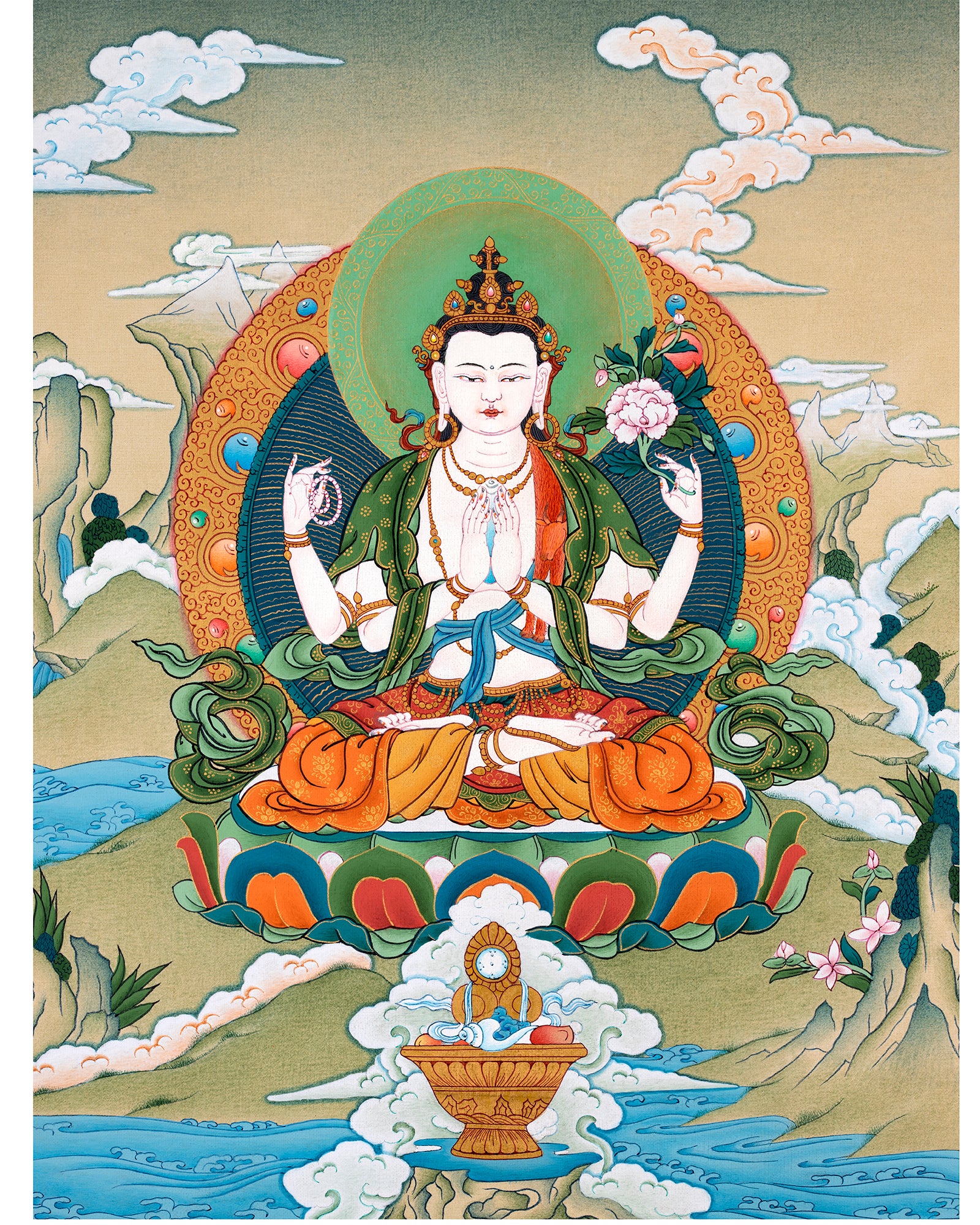 Chenrezig | Bodhisattva Thangka Painting | Buddhist Art