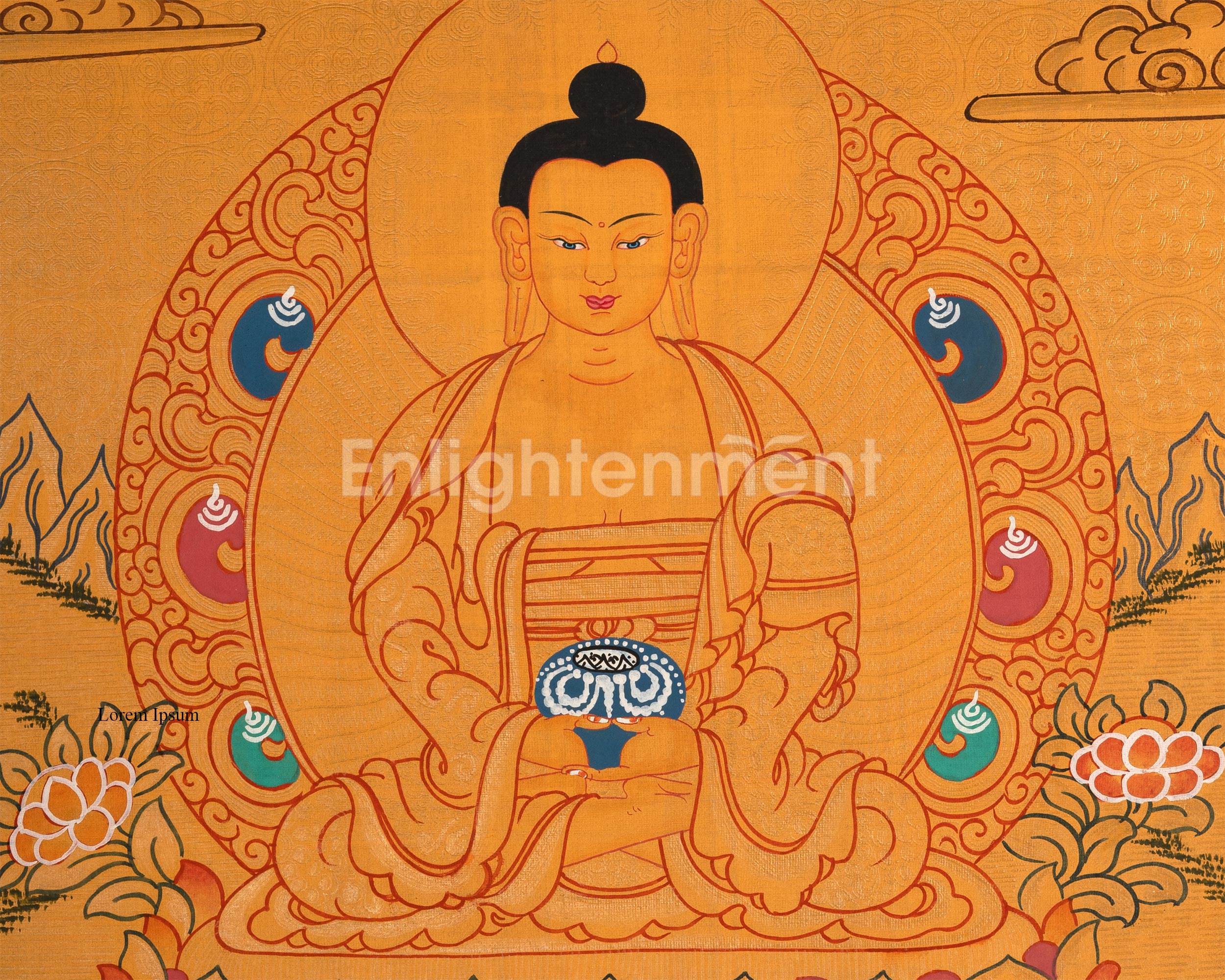 Traditional Amitabha Buddha Thangka | Buddha of Infinite Light and Compassion