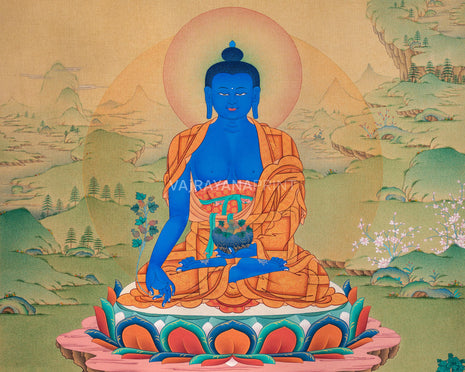 Radiant Medicine Buddha Thangka Print