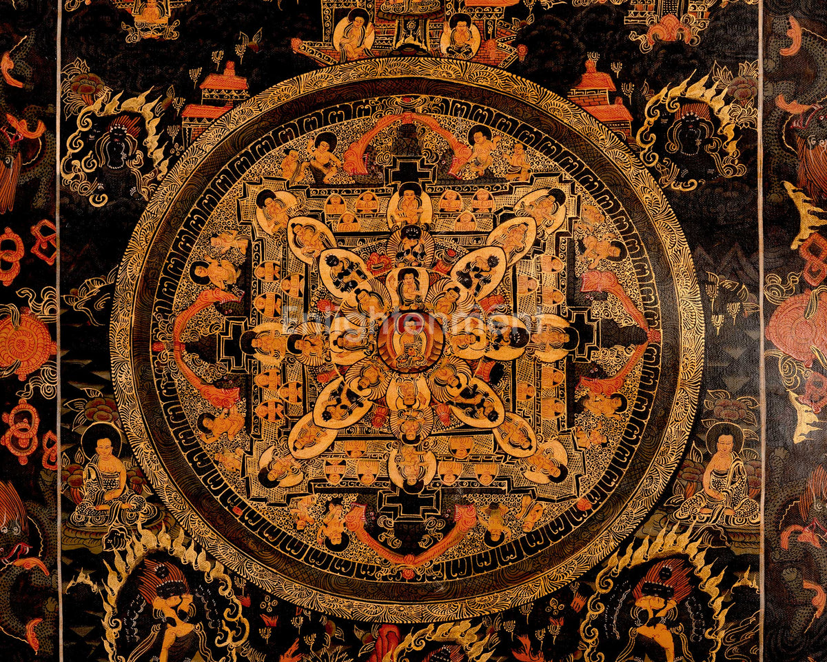 Buddha Mandala Art | Traditional Tibetan Thangka | Wall Decors