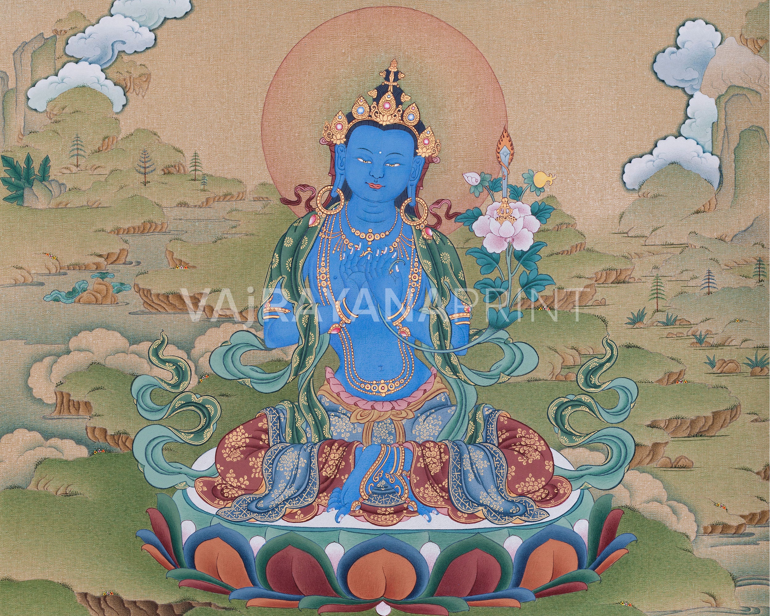 High-Quality Canvas Print of Akasagarbha Bodhisattva | Infinite Space, Knowledge & Generosity