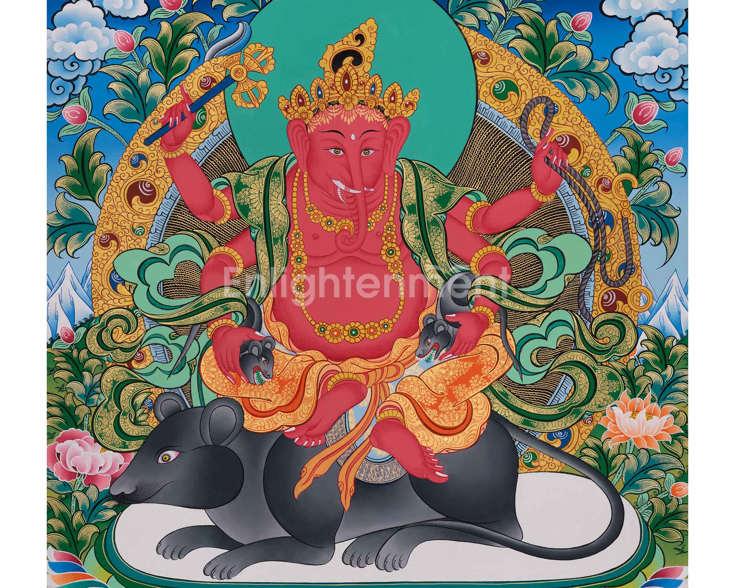 Ganesha Thangka | A Sacred Depiction of the Remover of Obstacles and Lord of Wisdom