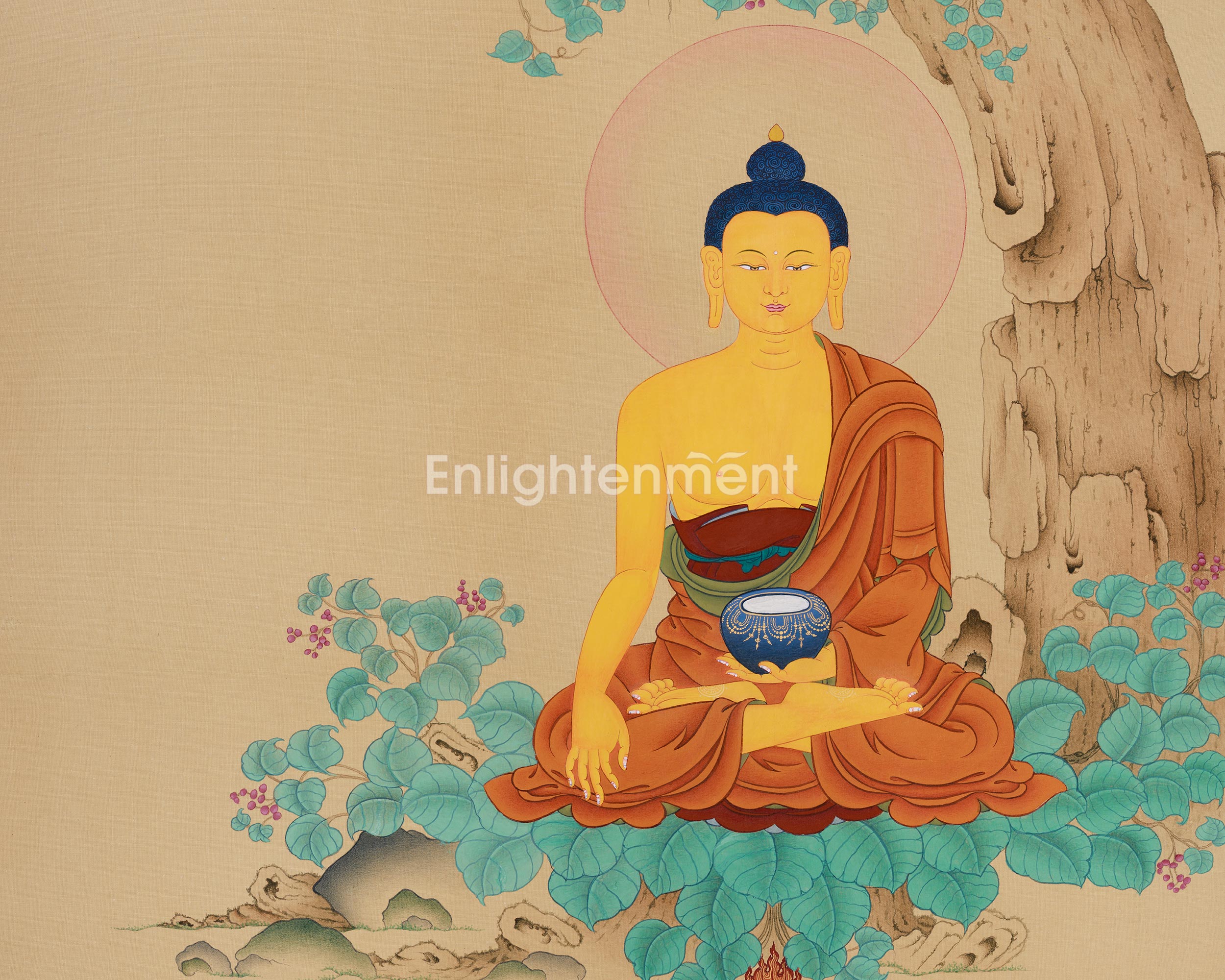 Spiritual Guide Shakyamuni Buddha Thangka | The Enlightened Teacher of Wisdom