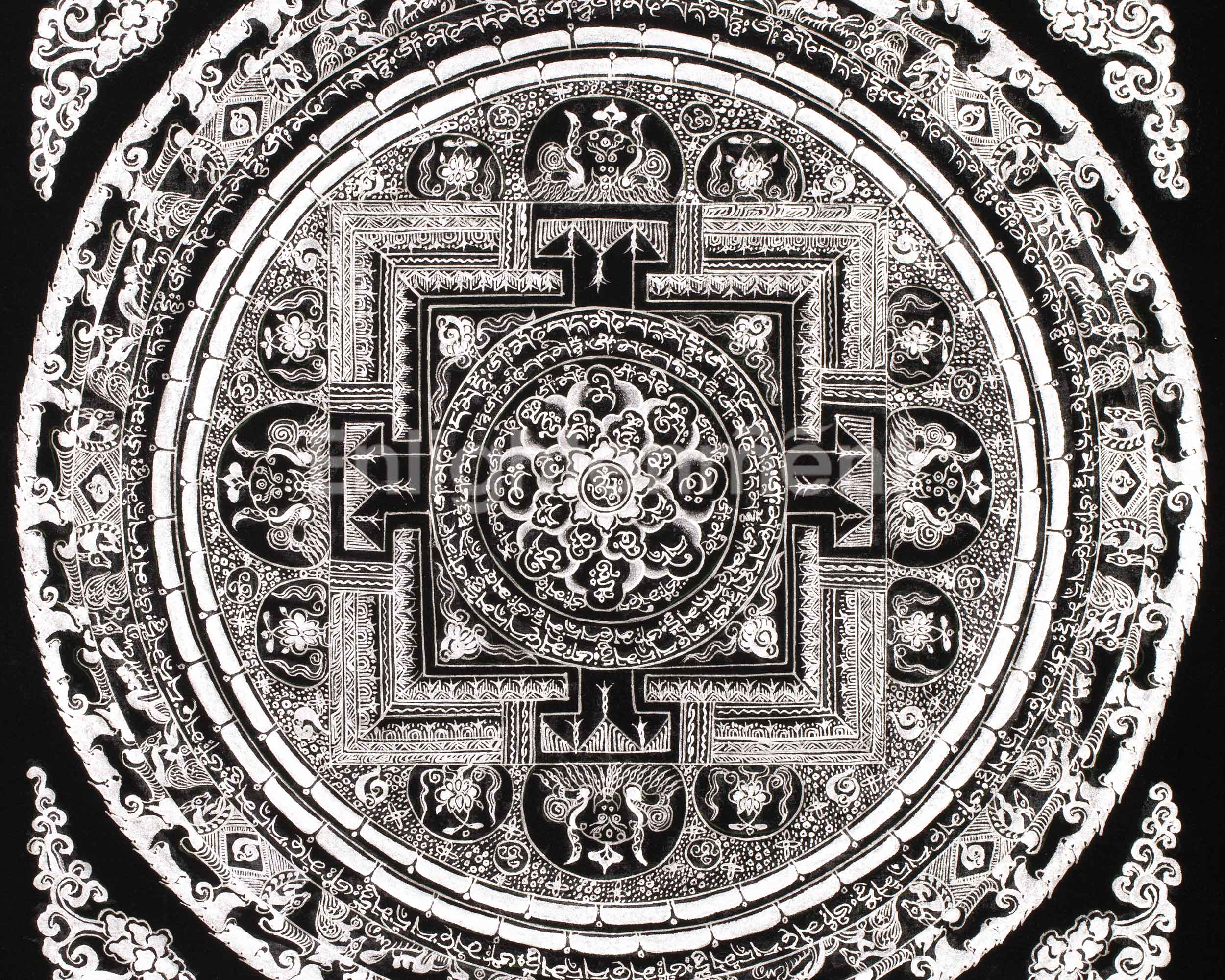 Tibetan Buddhist Mantra Mandala | High-Quality Mandala Painting