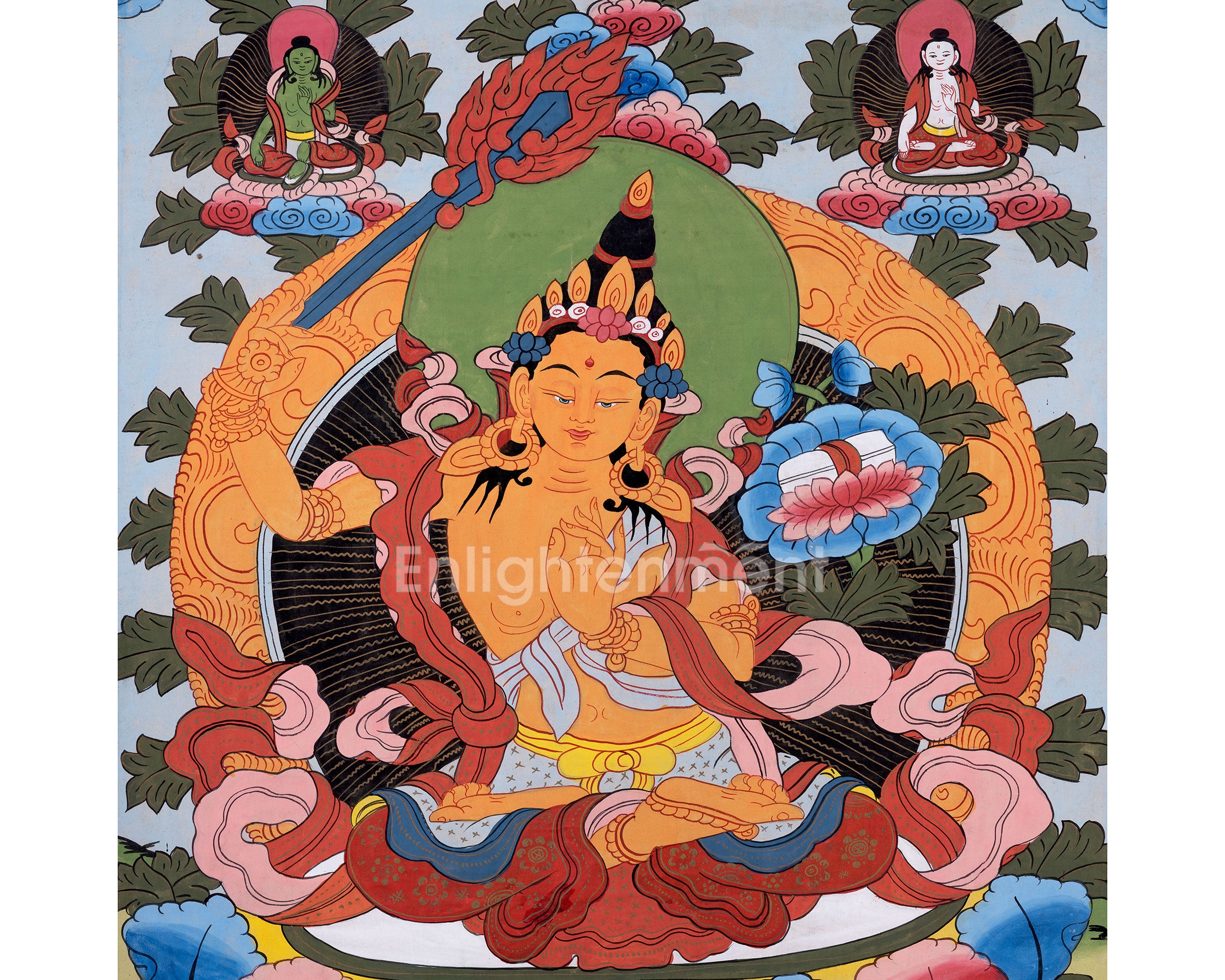 Vintage Manjushree Thangka | Traditional Tibetan Artwork | Wall Decors