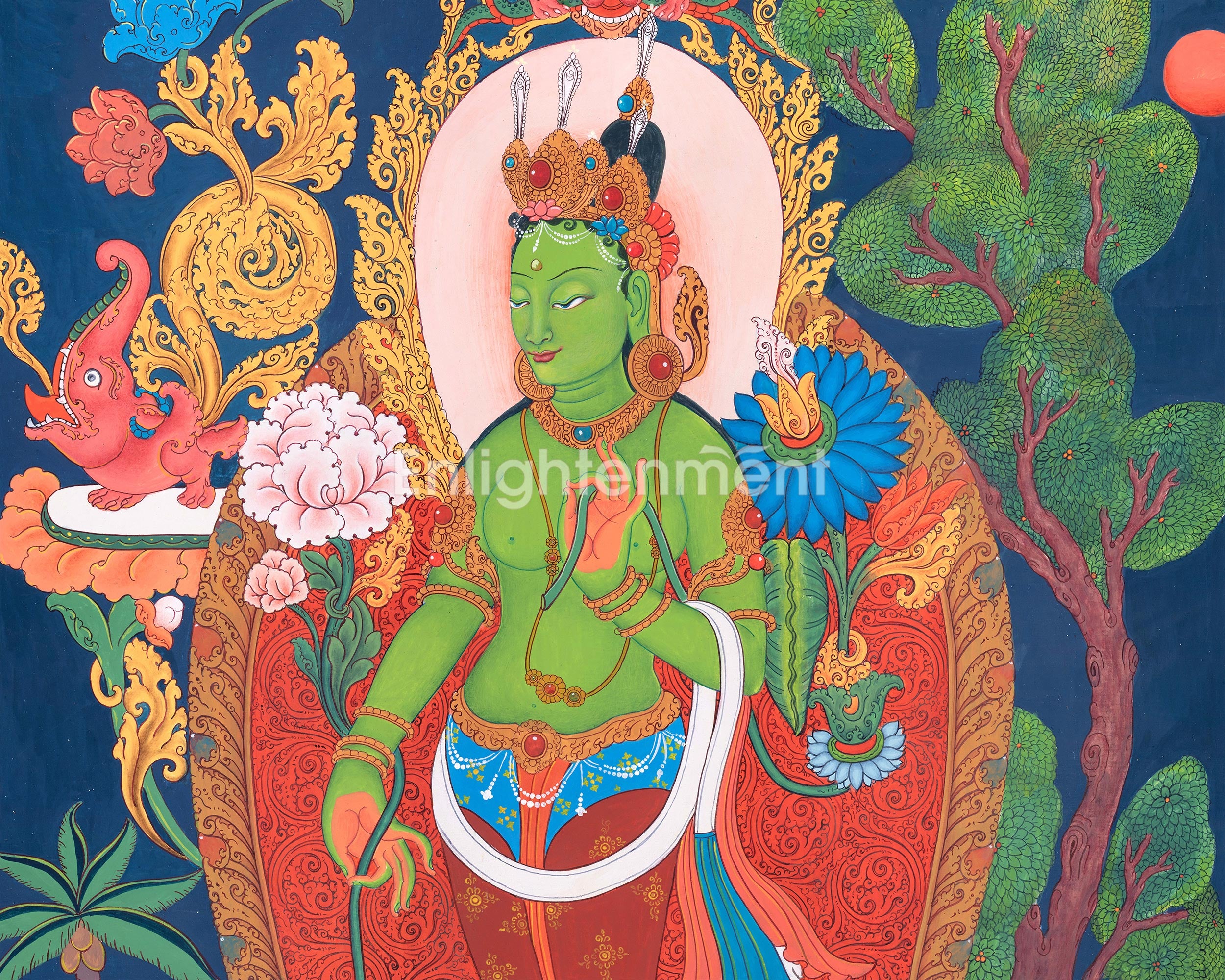 Traditional Arya Tara Thangka Painting | Mother Tara Goddess of Compassion