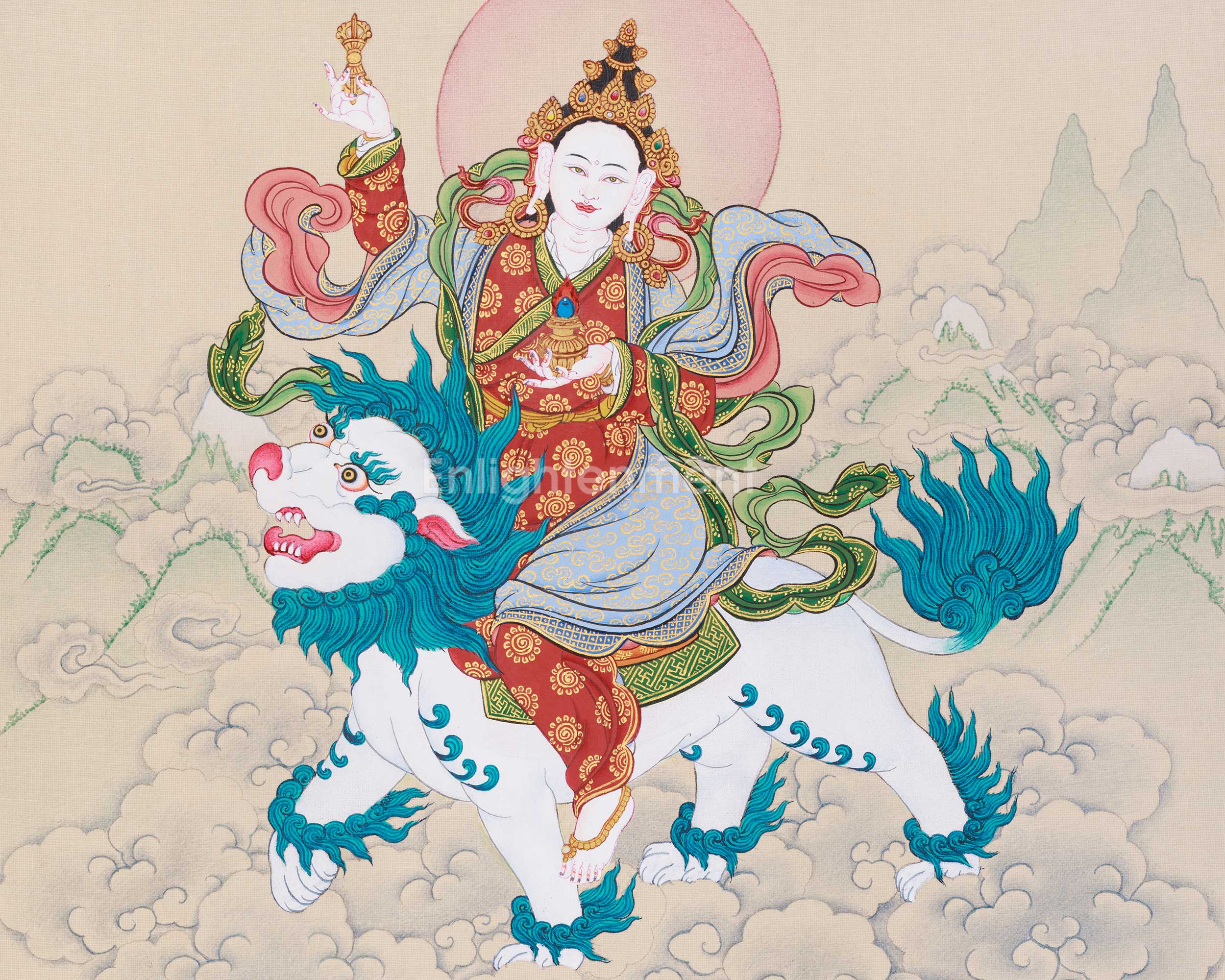 Original Hand-Painted Tsheringma, Longevity Goddess Thangka | Protector of Life