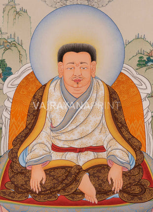 Marpha with Milarepa and Gampopa Thangka Print | Digital Canvas Print Of Tibetan Masters Thangka