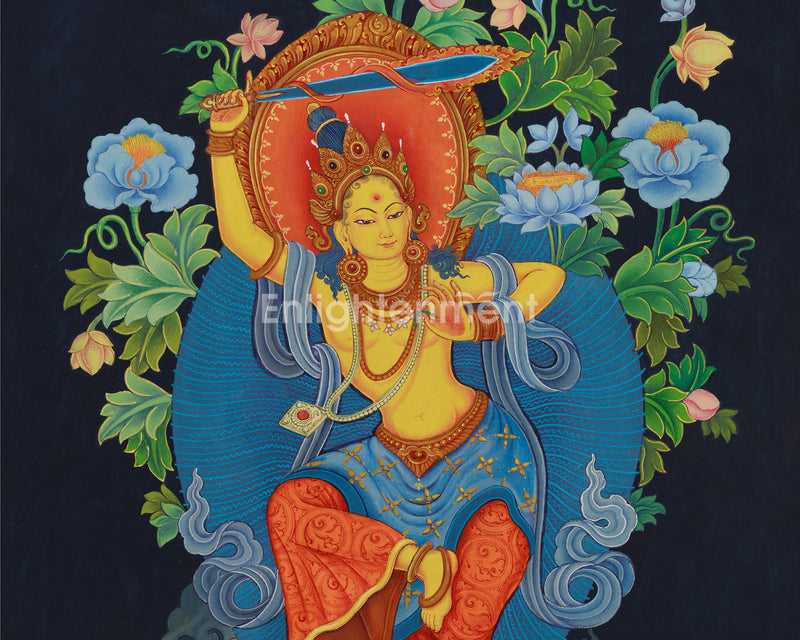 Buddha to Be, Manjushri Thangka | Enlightenment and Wisdom