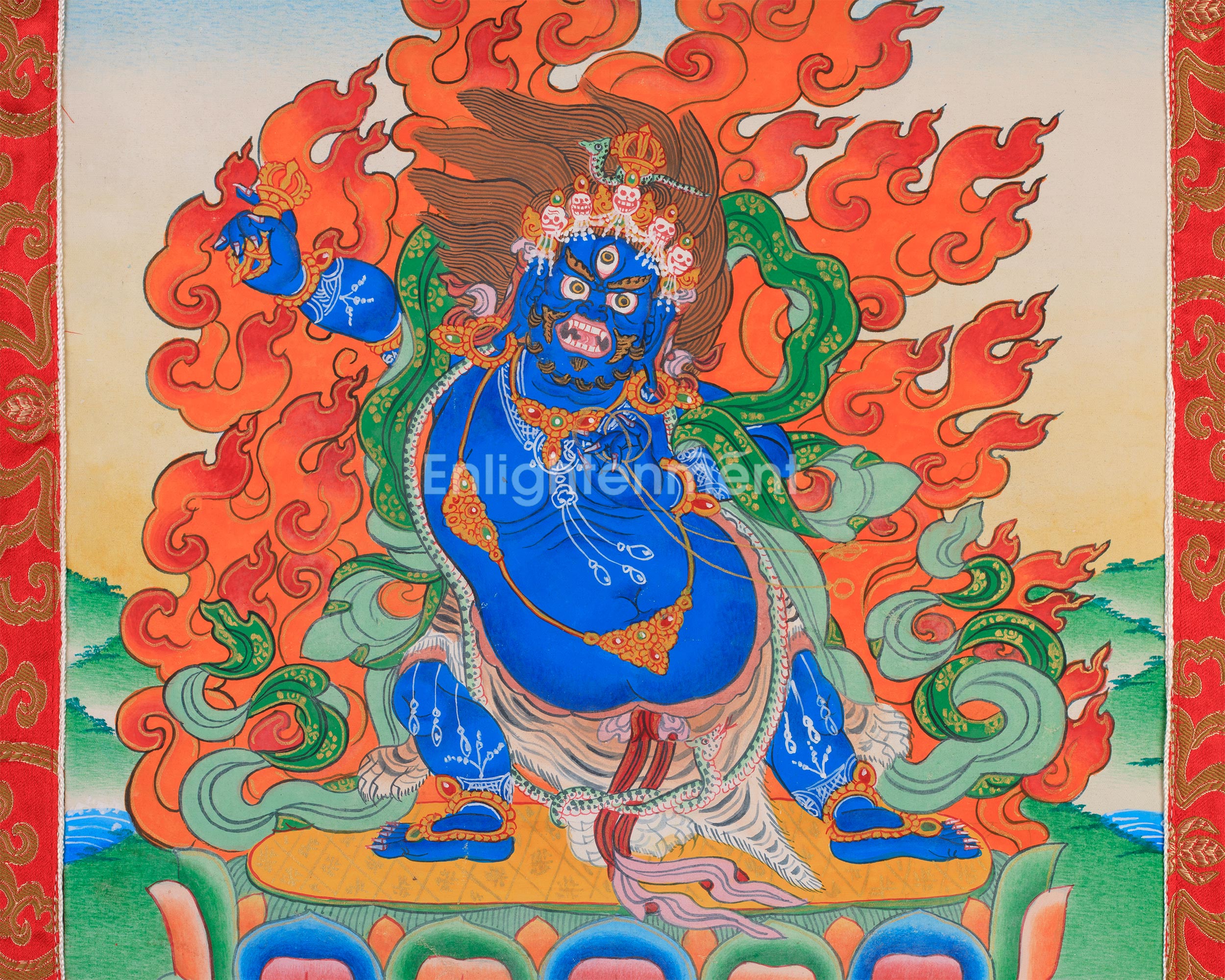 Bodhisattva Vajrapani Thangka | Wrathful Protector Deity Art
