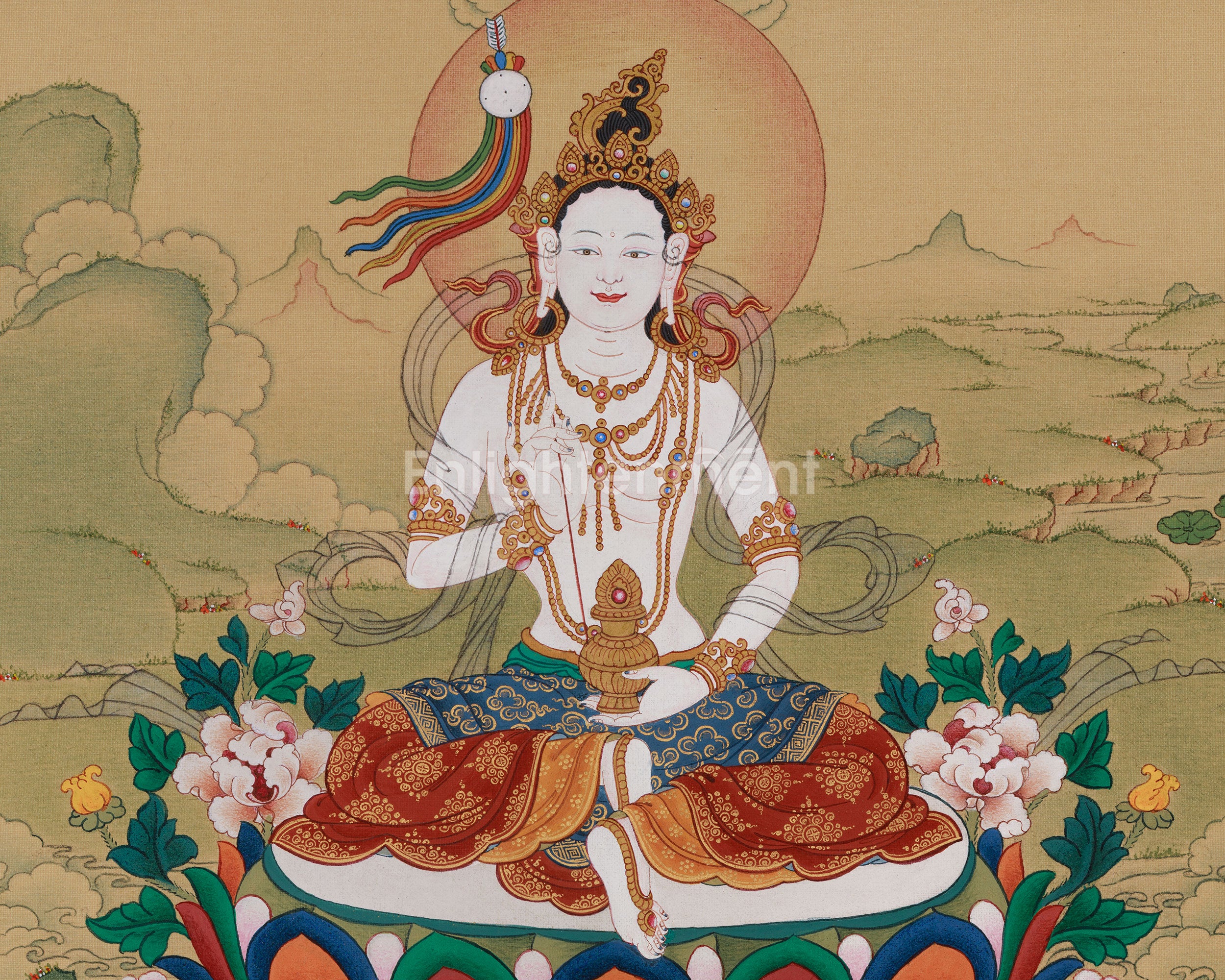 Sacred Dakini Mandarva | Consort of Guru Rinpoche with Amitabha Buddha