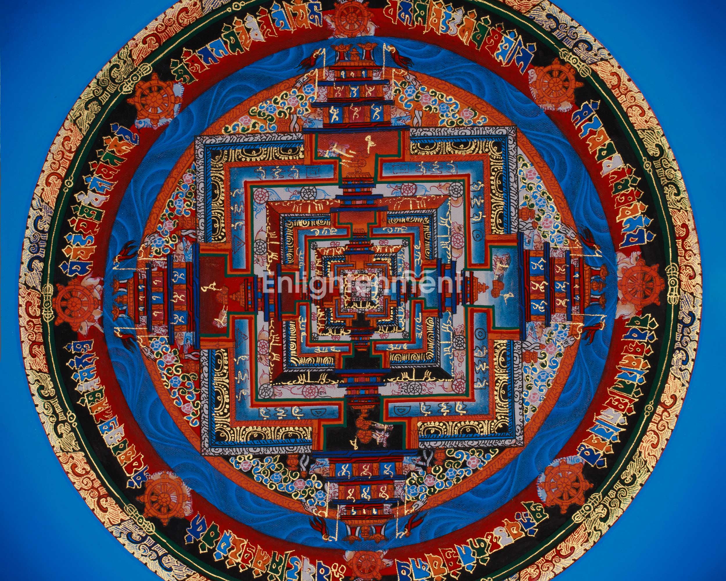 Kalachakra (Wheel of Time) Mandala Thangka | Journey Through Time and Enlightenment