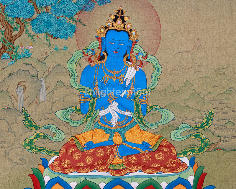 Small Vajradhara Thangka | Primordial Buddha Dorje Chang | Traditional Tibetan Art