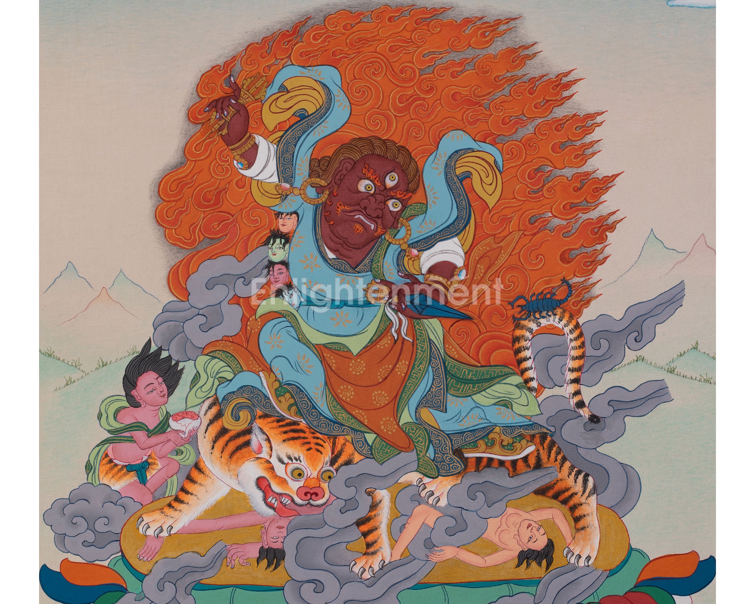 Dorje Drollo Tibetan Art | Sacred Protector of Vajrayana Buddhism | Spiritual Gift