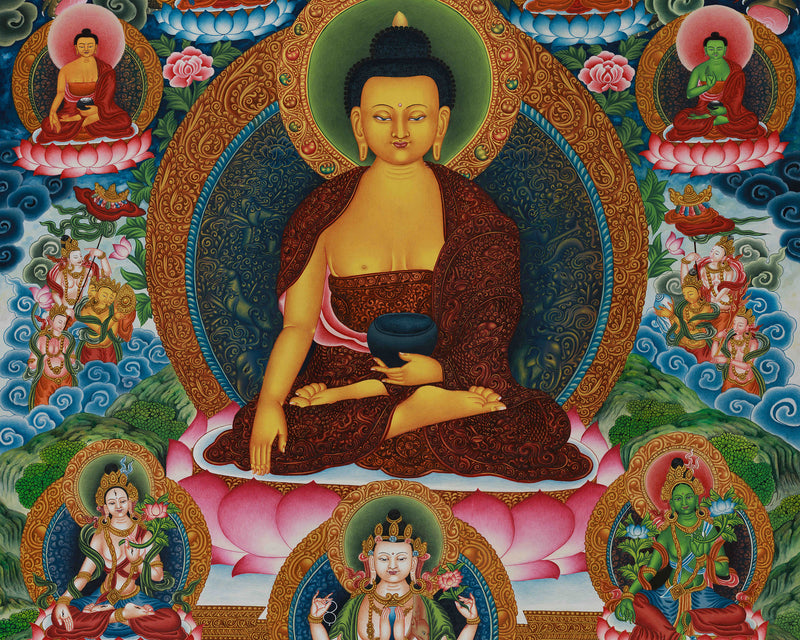 Tibetan Buddha Shakyamuni Artistry | Enlightenment & Dharma Painting for Sacred Spaces