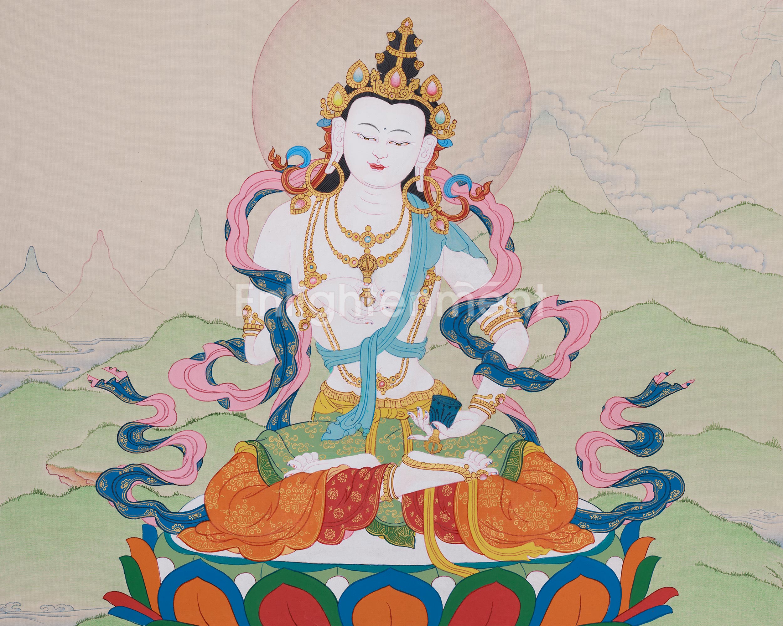 Traditional Dorje Sempa Painting | The Vajrasattva Deity of Purity and Transformation