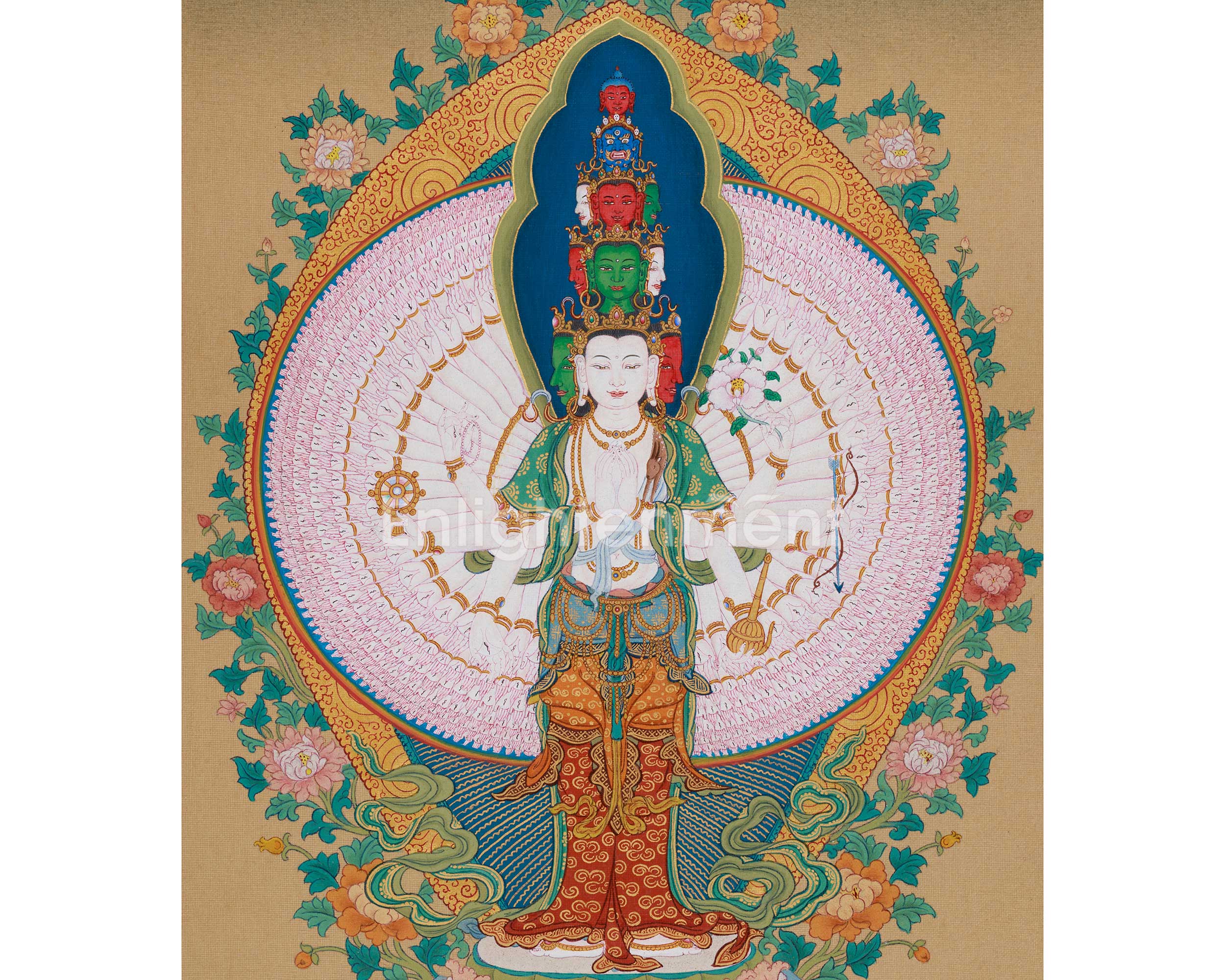 1000-Armed Avalokiteshvara Painting | A Divine Representation of Infinite Compassion and Protection