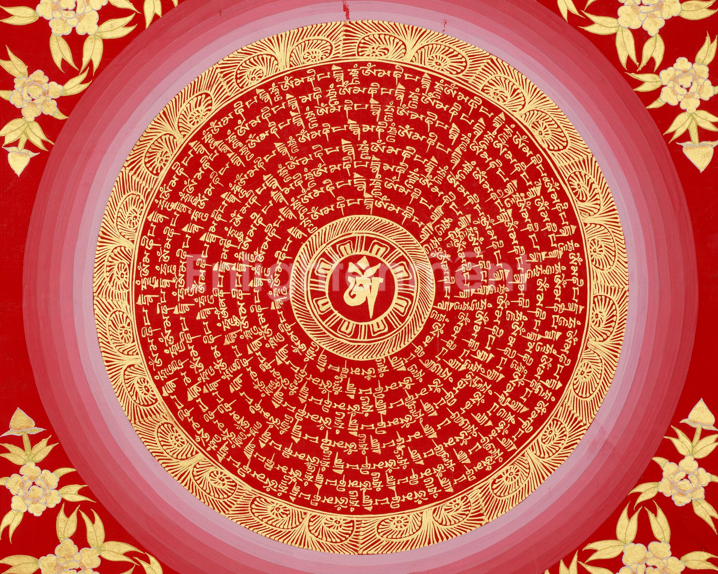 Thangka of Mantra Mandala | Tibetan Sacred Art of Compassion & Clarity