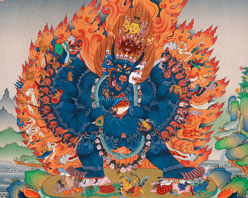 Wrathful Yidam, Yamantaka Canvas Print | Traditional Artwork