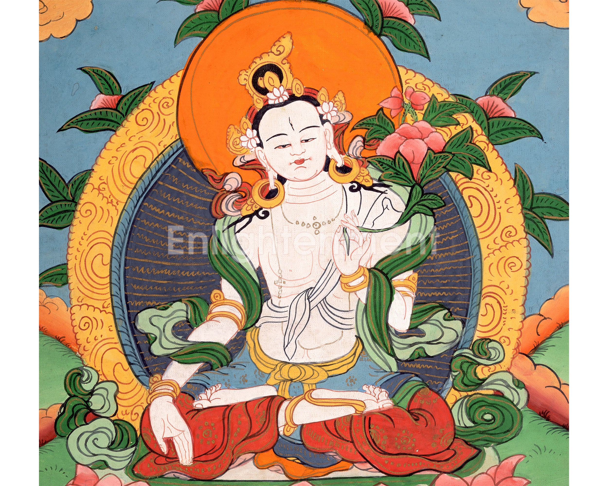 Buddha Vairocana Thangka | The Central Buddha of Tibetan Buddhism