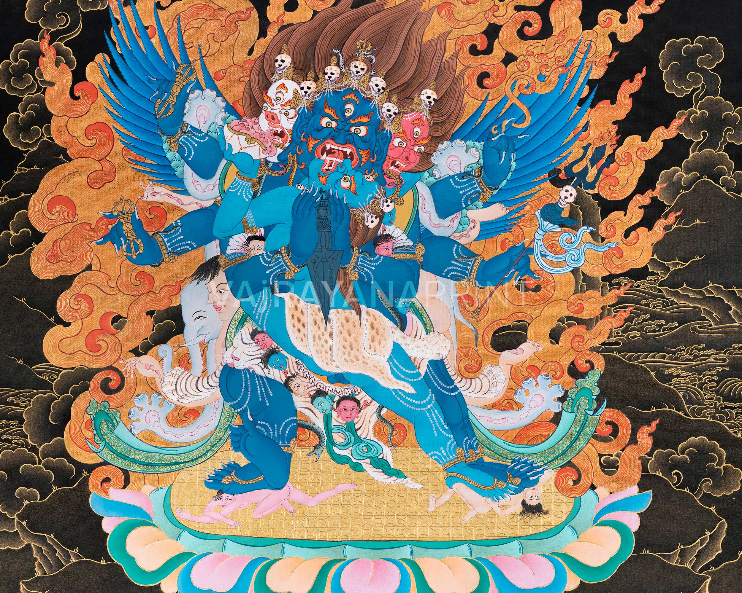 Vajrakilaya with Consort Canvas Print | Fierce Tantric Deity of Transformation