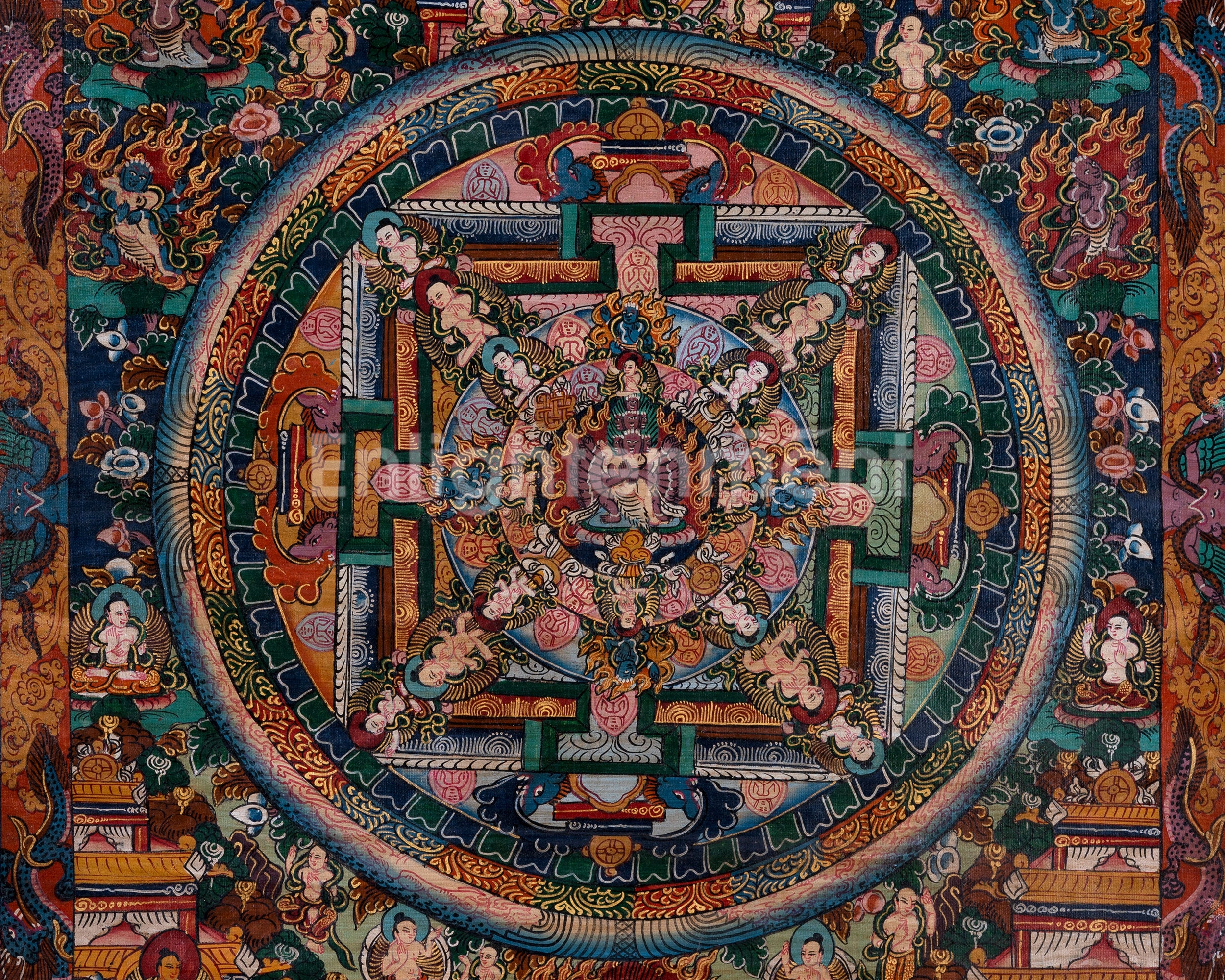 Traditional Heruka Mandala | Religious Buddhist Thangka