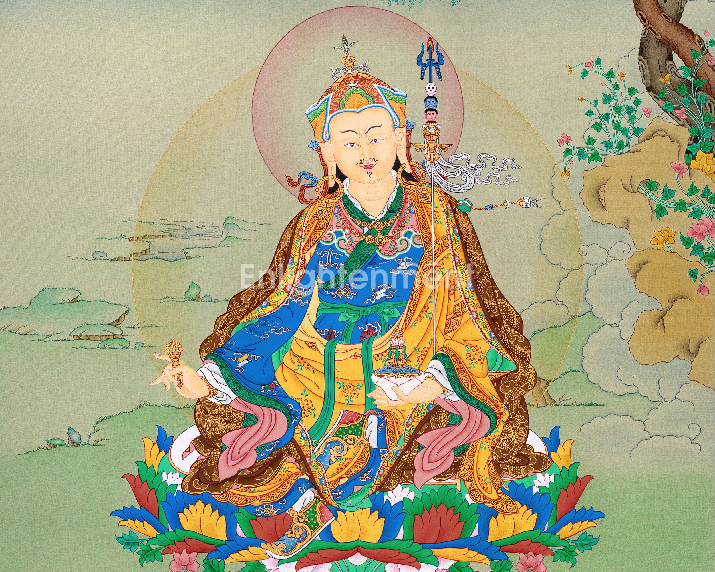 A Sacred Padmasambhava Thangka| Tibet's Natural Stone Pigments | BROCADE