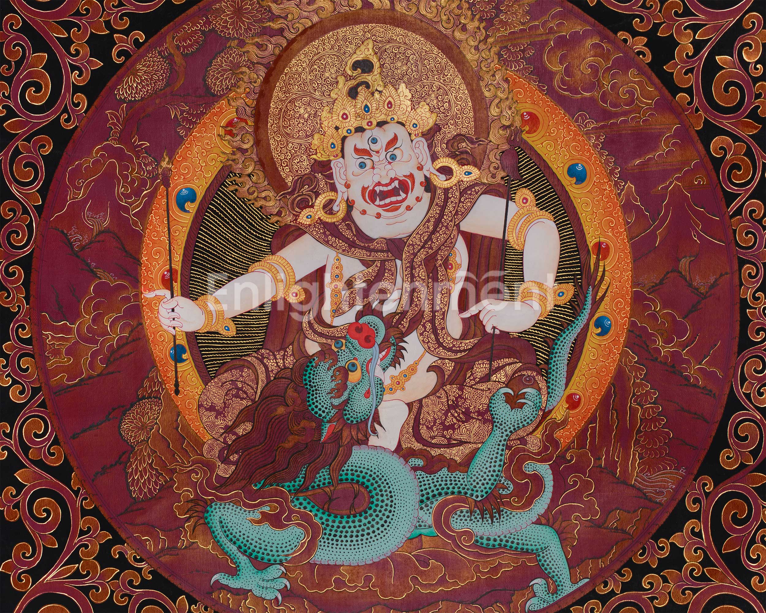 White Dzambhala Thangka | The Guardian of Wealth and Fortune